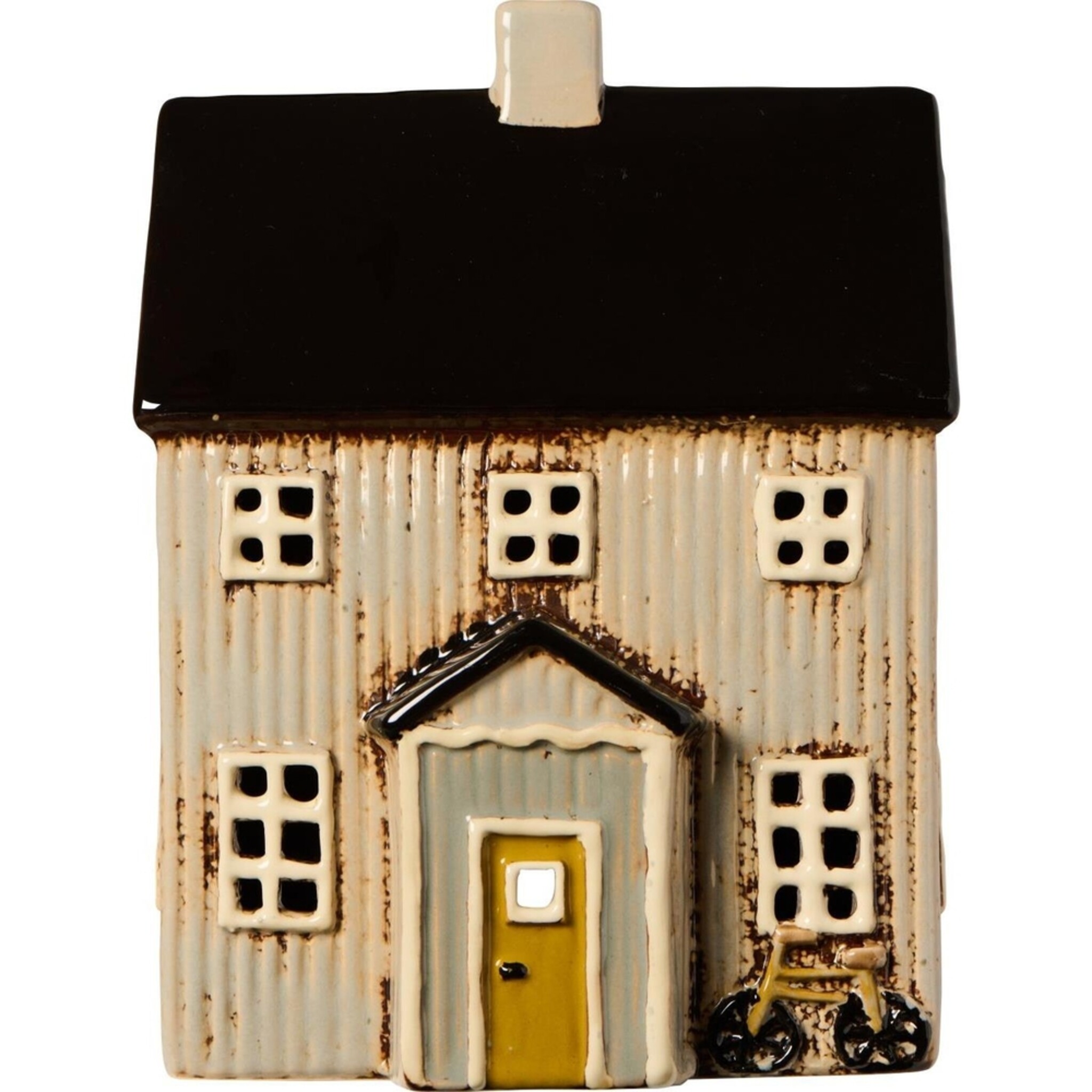 IB Laursen Teelichthaus Visby Braun mit schwarzem Dach, braun 