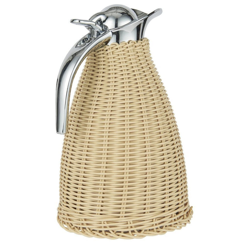 Thermoskanne mit Polyrattangeflecht, natur 