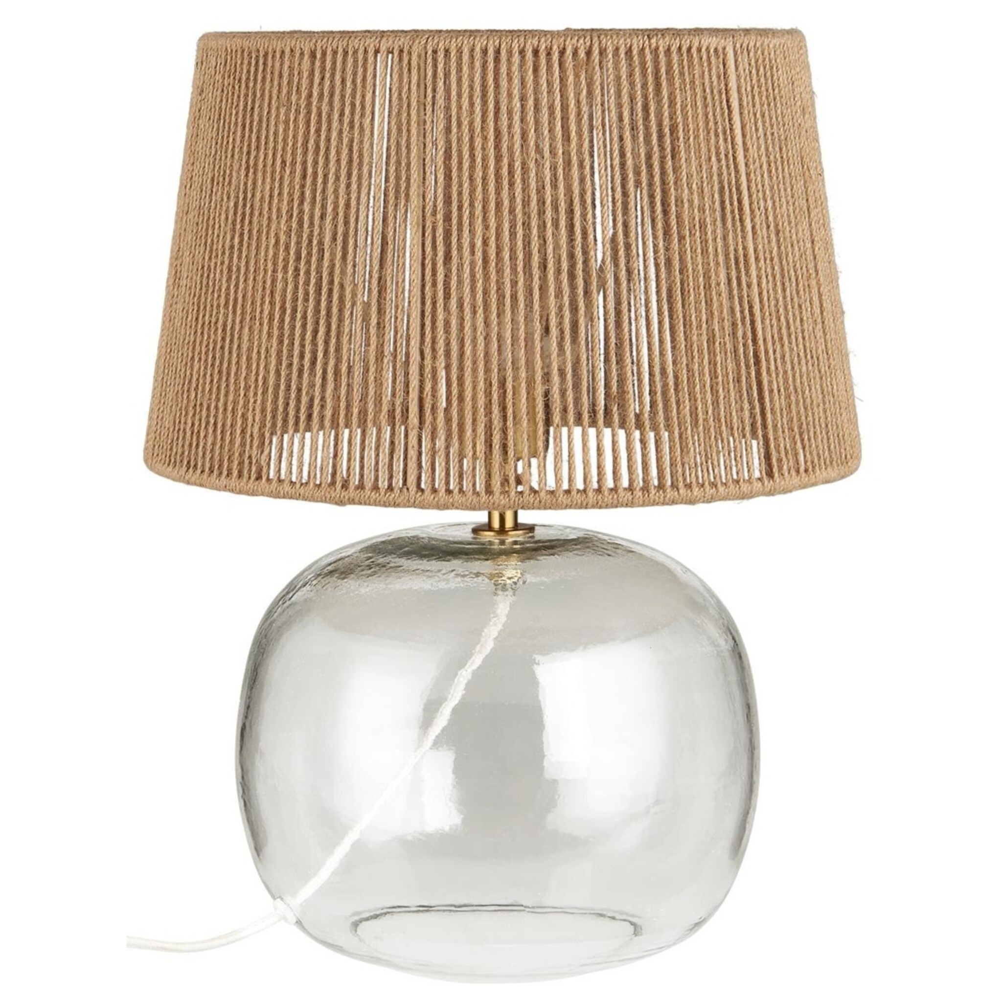 Tischlampe Ghana aus Glas und Jute, natur 