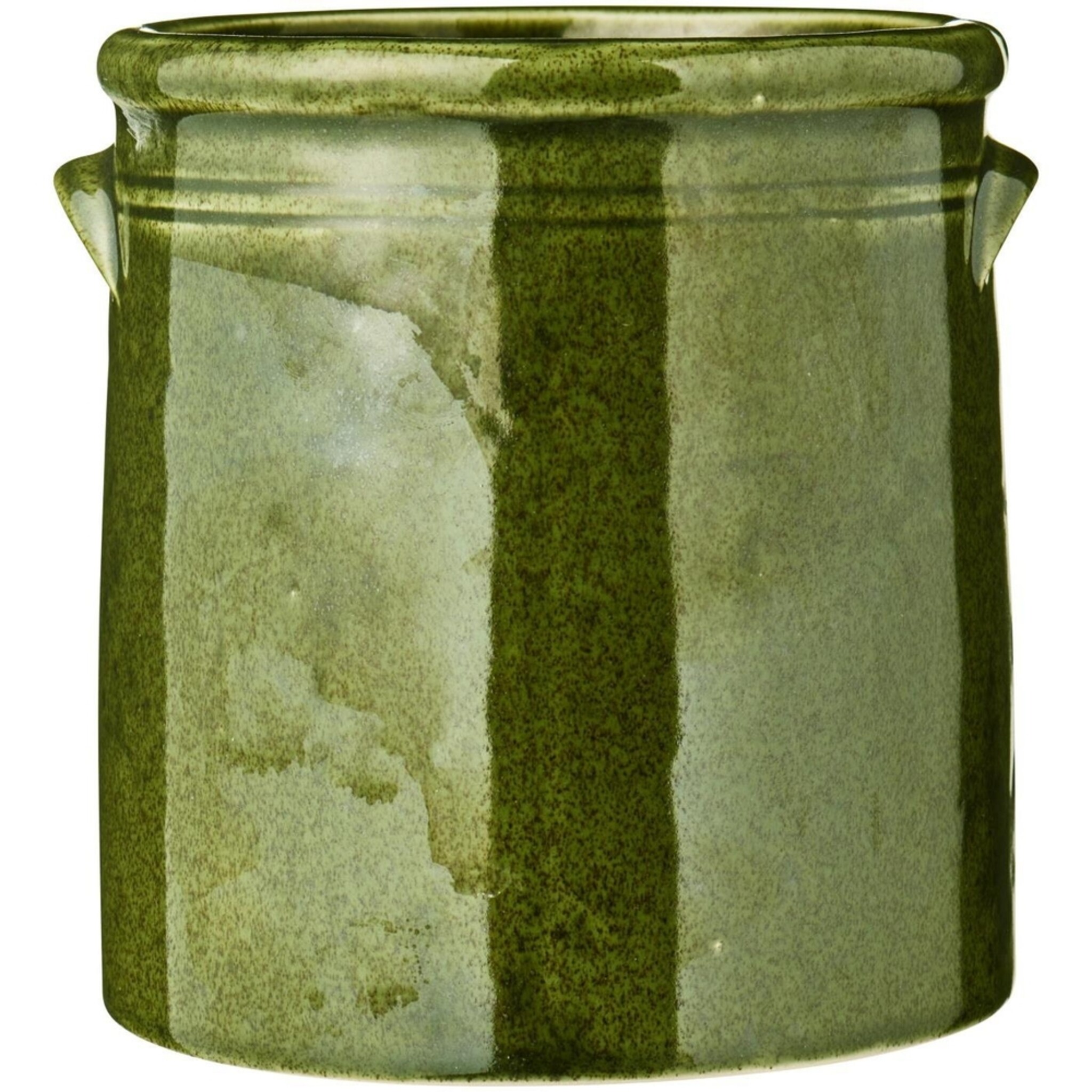 IB Laursen Keramiktopf Distressed, grün 15 cm, Ø 14 cm
