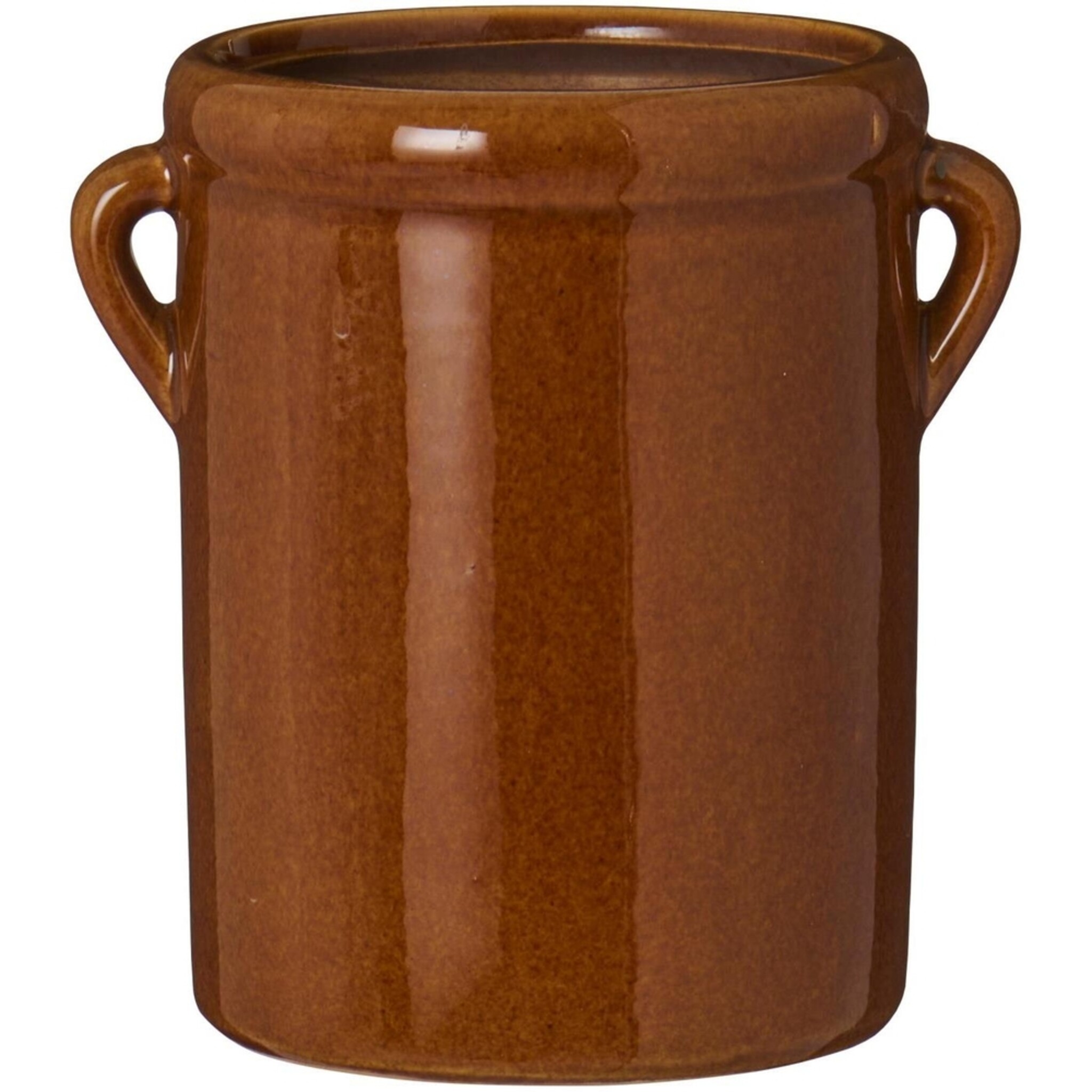 IB Laursen Keramiktopf Tora mit Henkeln, braun H 16 cm Ø 12 cm