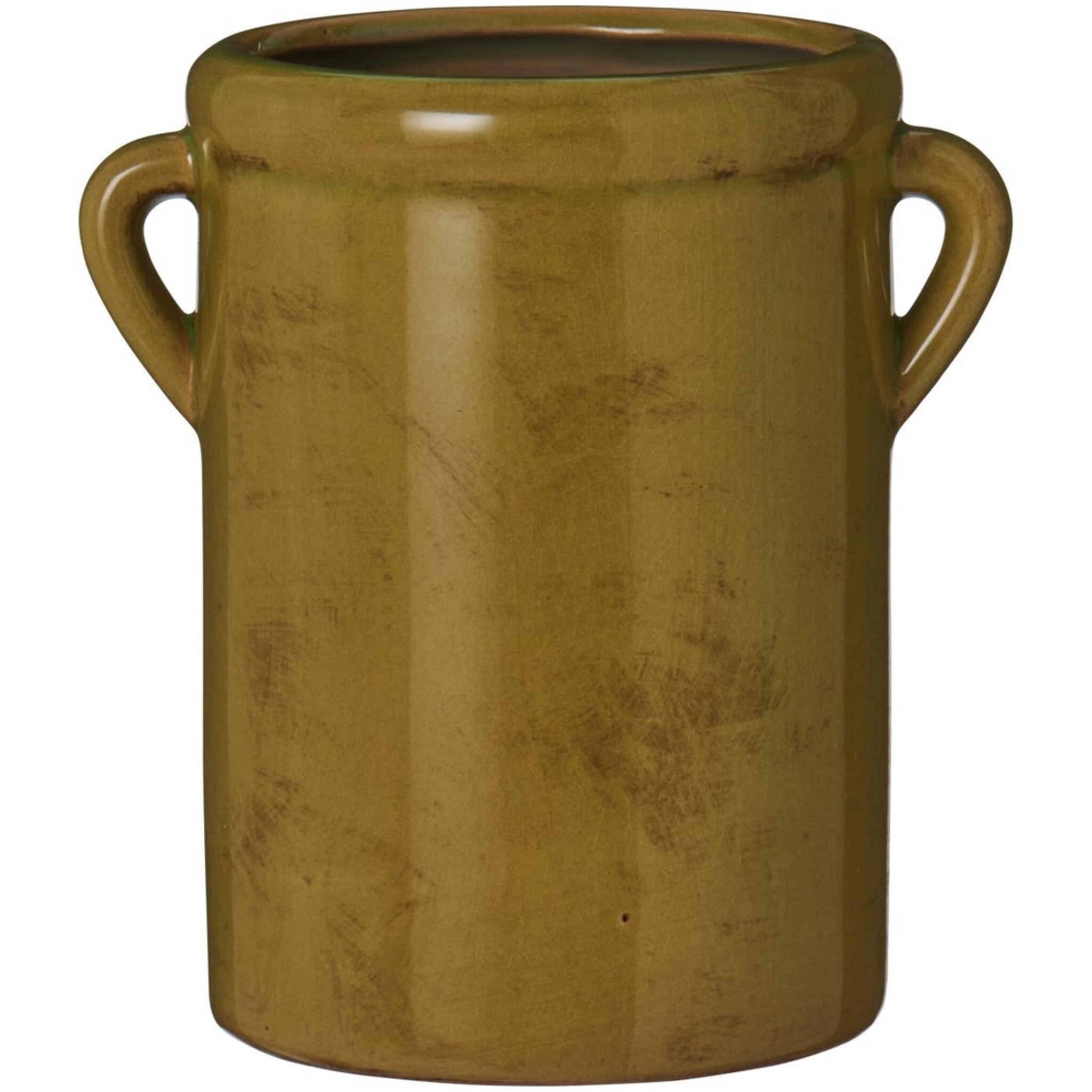 IB Laursen Keramiktopf Tora mit Henkeln, grün H 16 cm Ø 12 cm