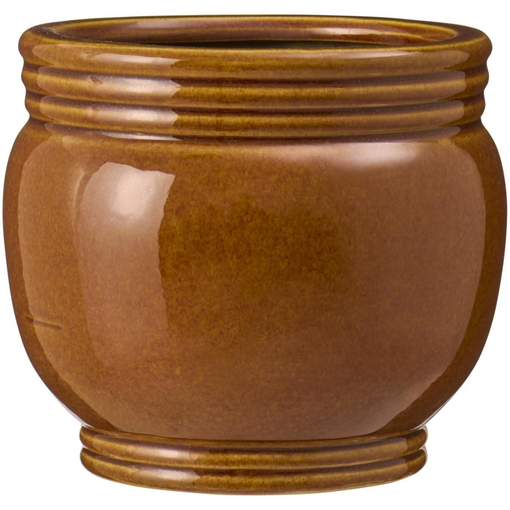 IB Laursen Keramik-Blumentopf mit Rillen Braun Ø 12,5 cm, braun 