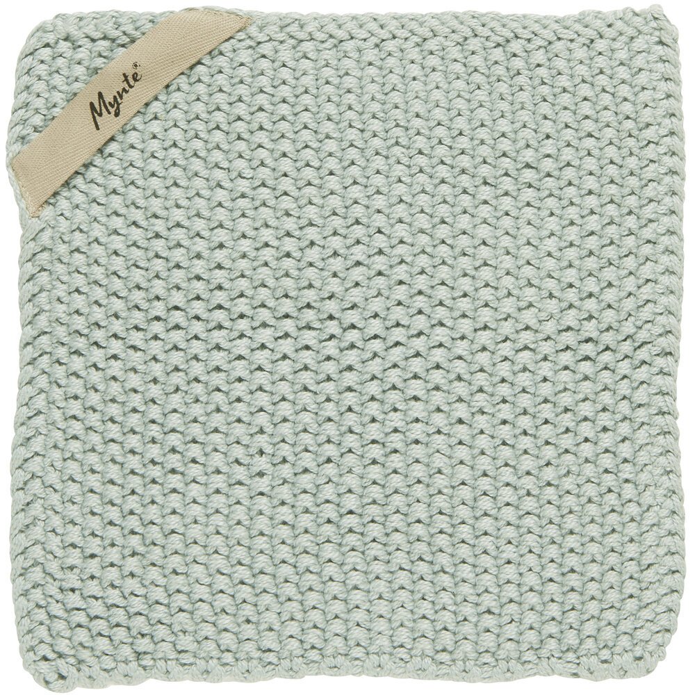 Topflappen Mynte gestrickt, aqua haze 