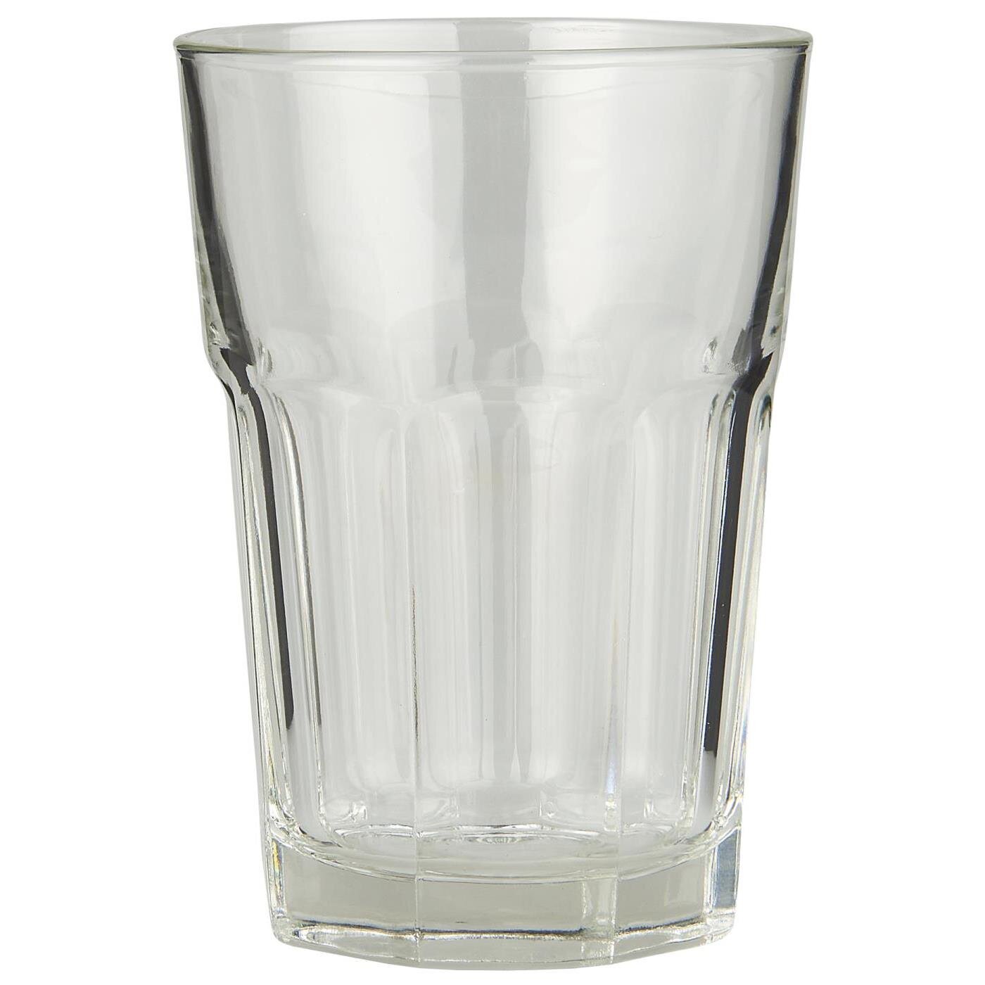 Trinkglas mit Rillen, farblos 350 ml, Höhe 12 x Ø 8,5 cm