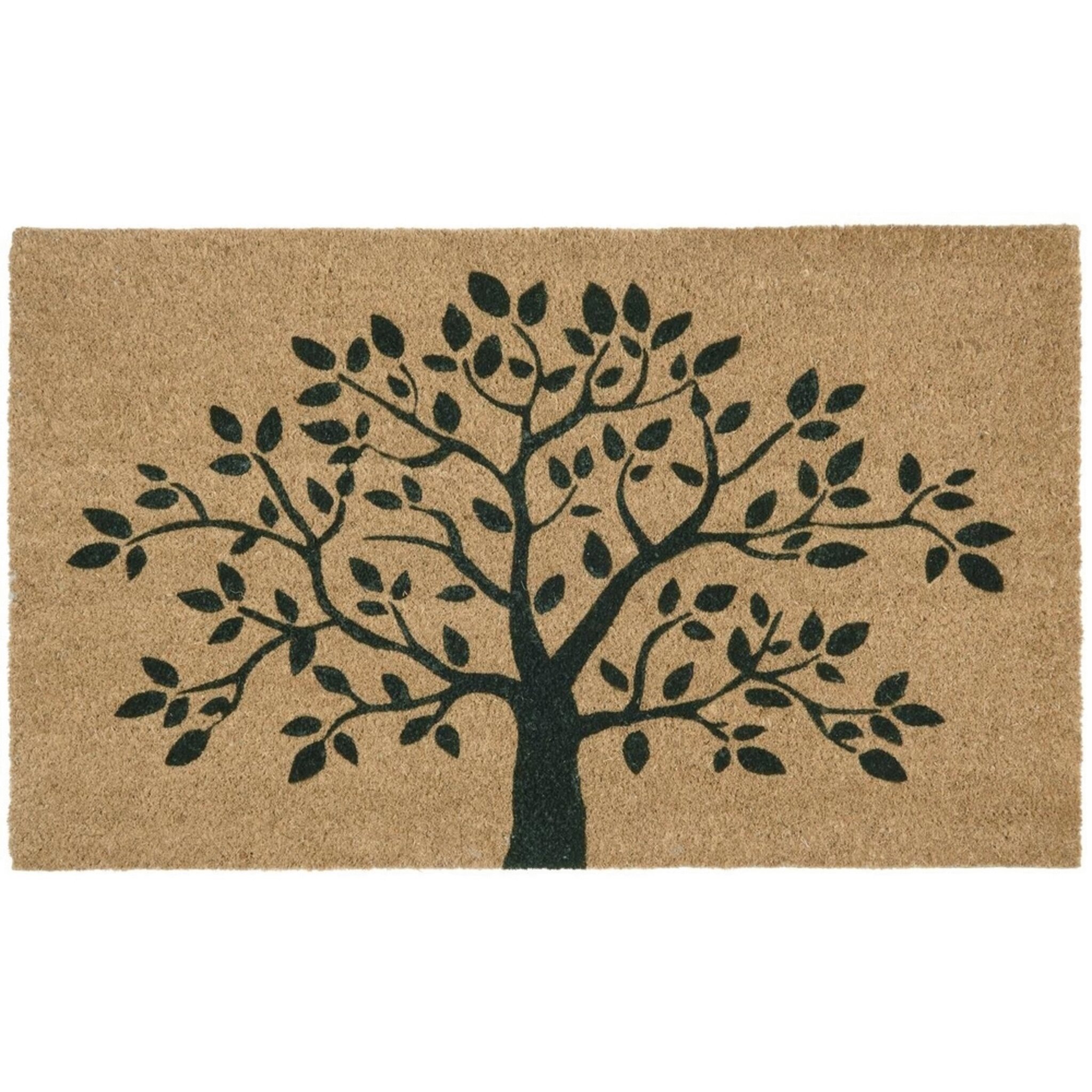 Türmatte Fußmatte mit Baum Motiv, Kokos, braun 