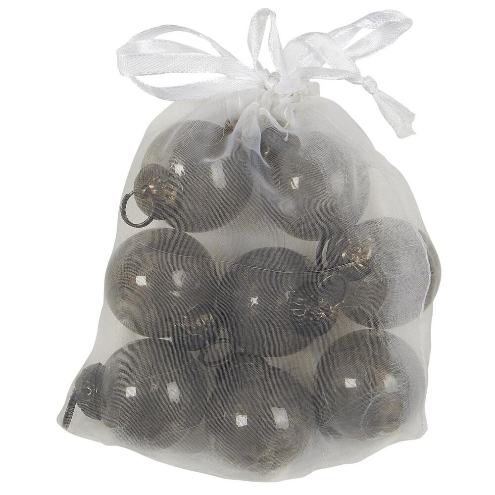 Tüte mit 8 Weihnachtskugeln mini, grey 