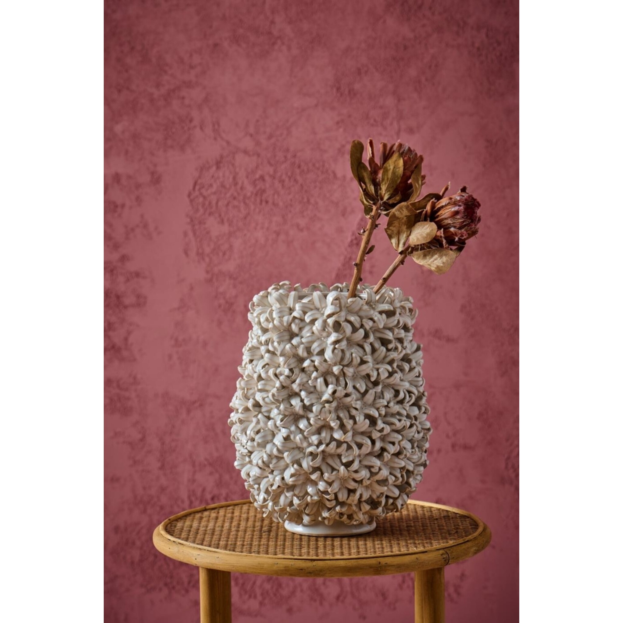 IB Laursen Vase Hyazinth glasiert, weiss 