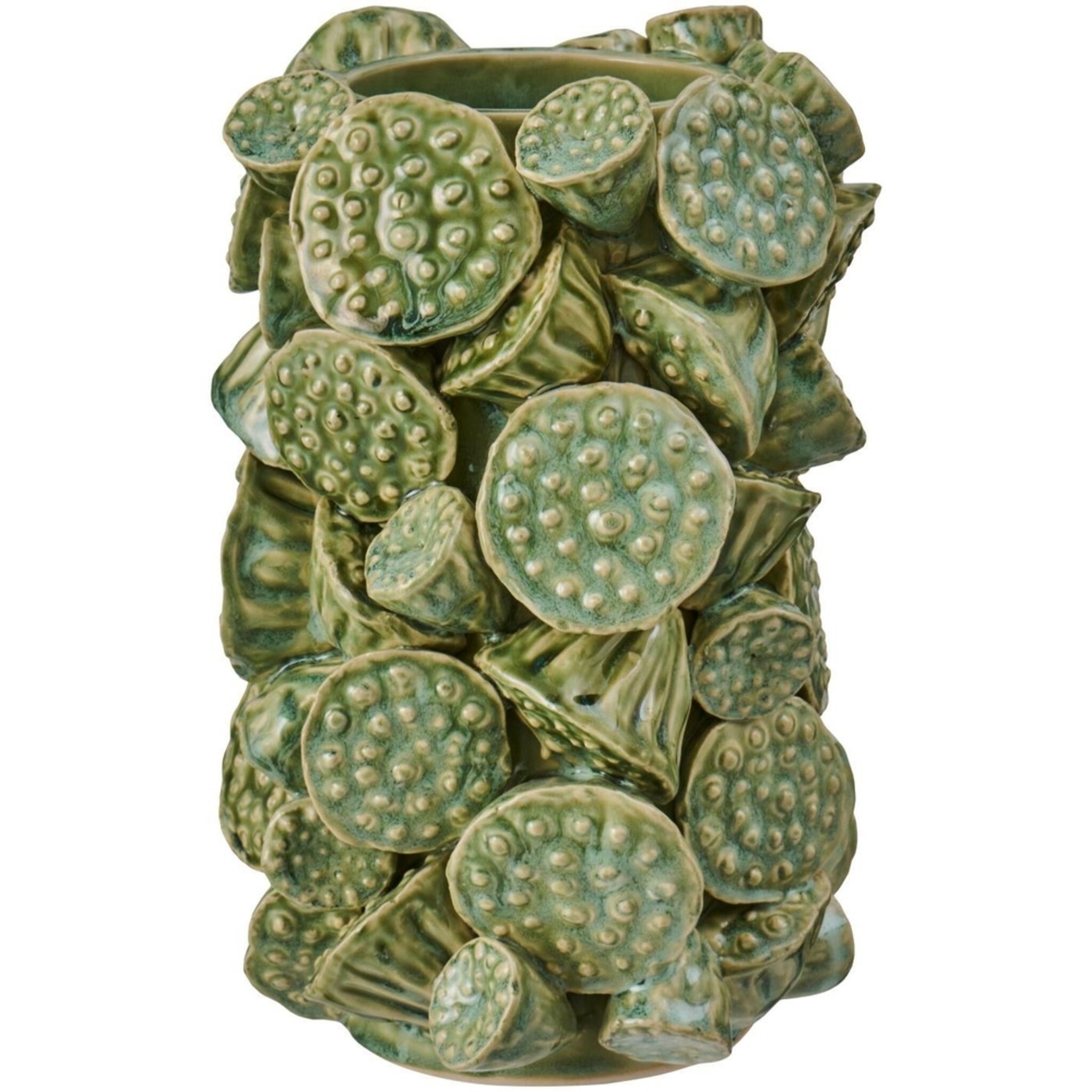 IB Laursen Vase Lotus glasiert, grün 