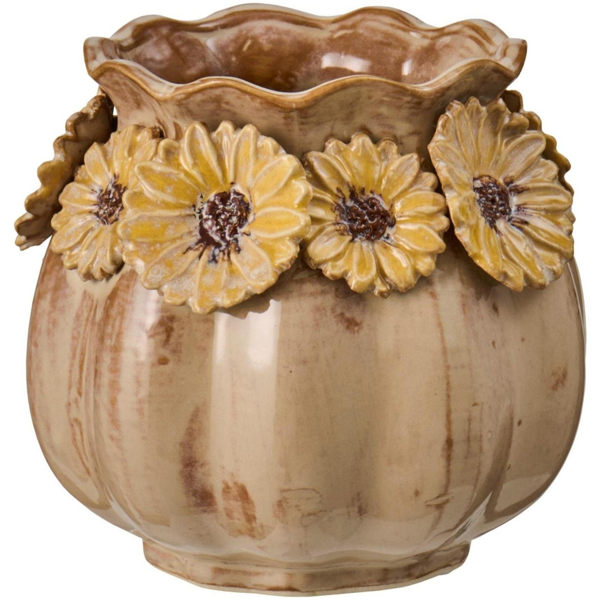 IB Laursen Vase Sonnenblume – Glasiertes Steingut, sand 