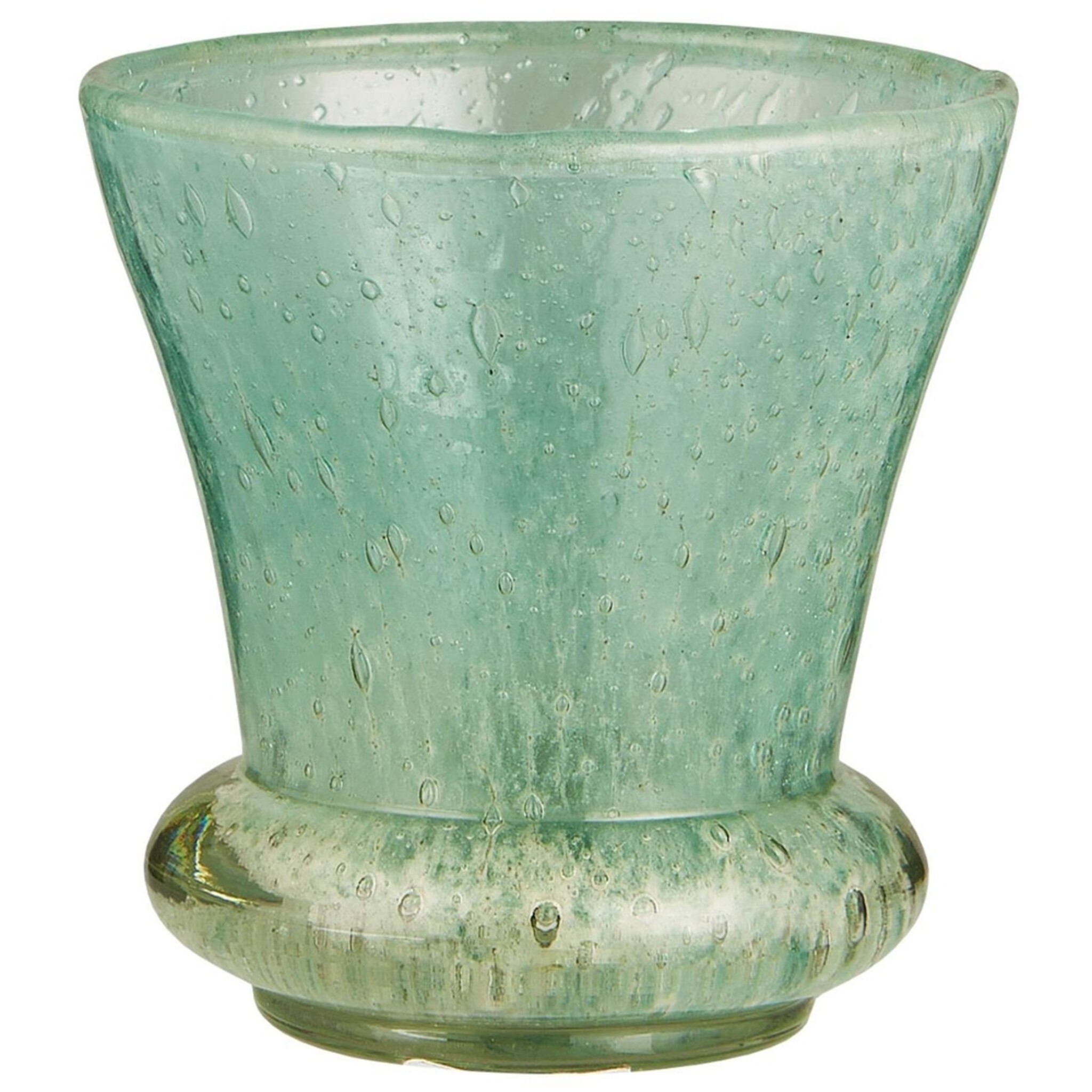 Vase mit Mundgeblasenen Bläschen, blau 