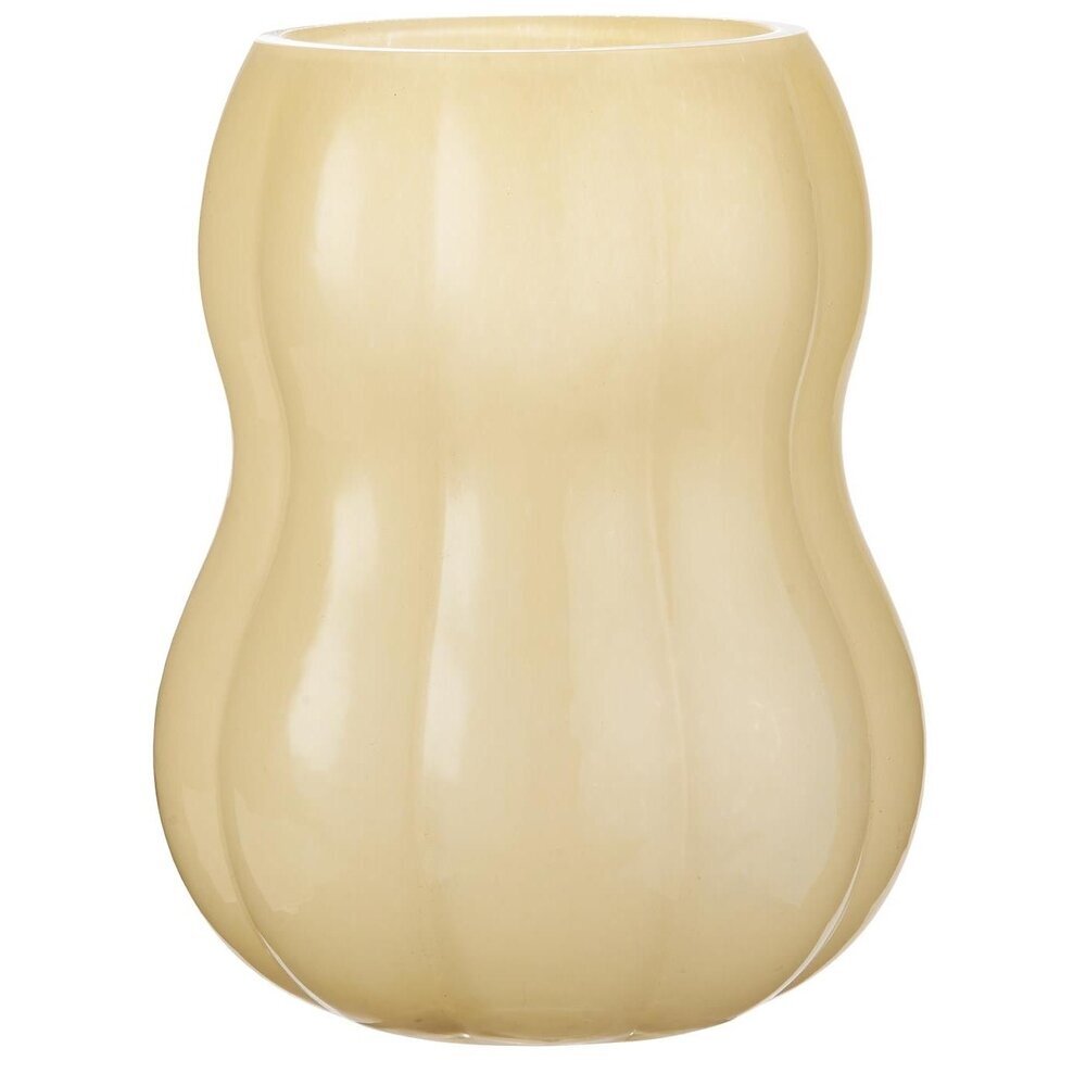 Vase mit Rillen Veneto durchgefärbtes Glas, gelb 