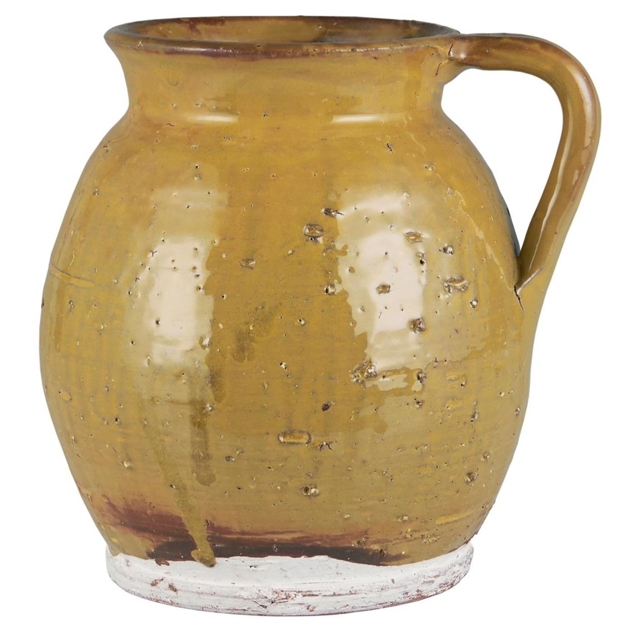 Vase mit Henkel rustikal Avignon, mustard 