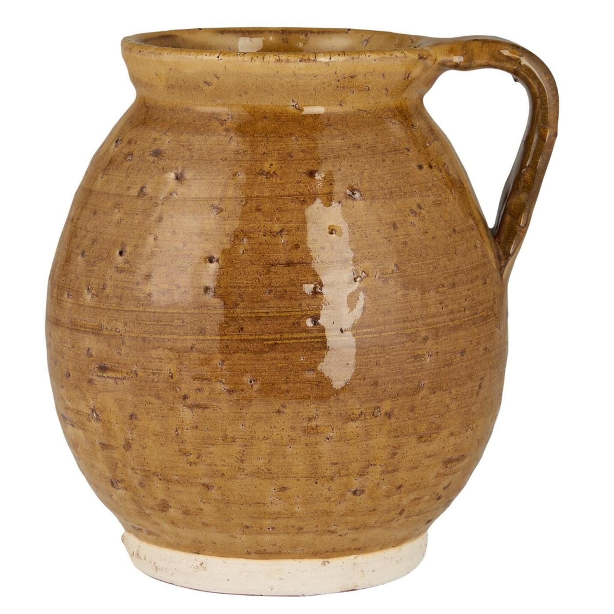 Vase mit Henkel rustikal Avignon, braun 
