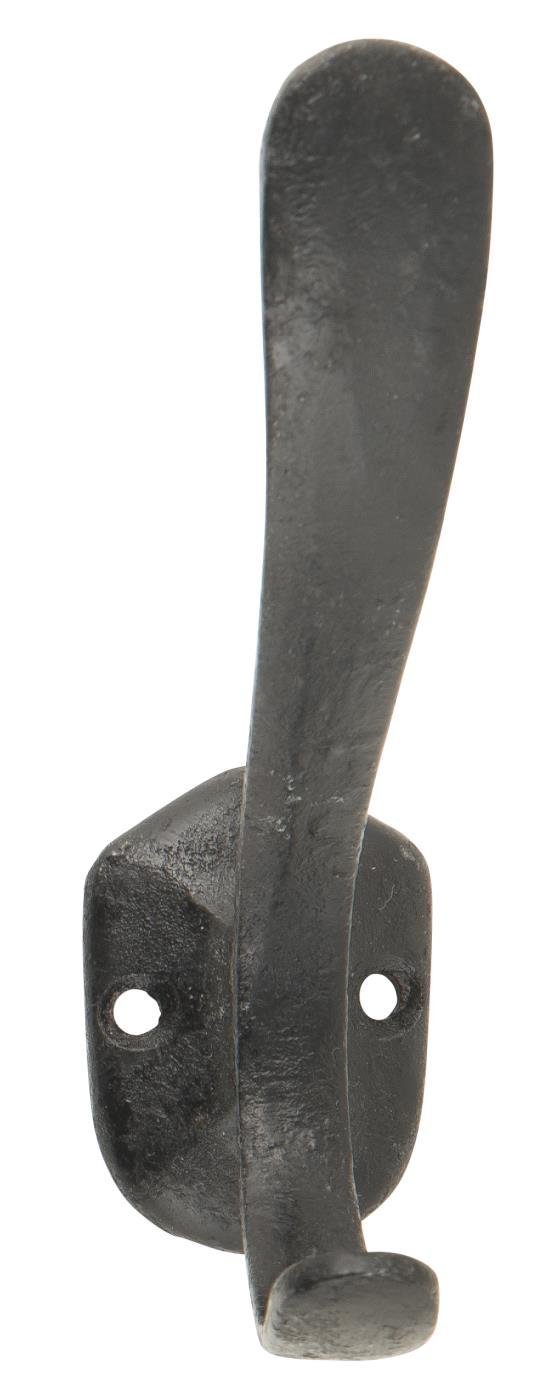 Wandhaken aus Metall doppelt, schwarz 