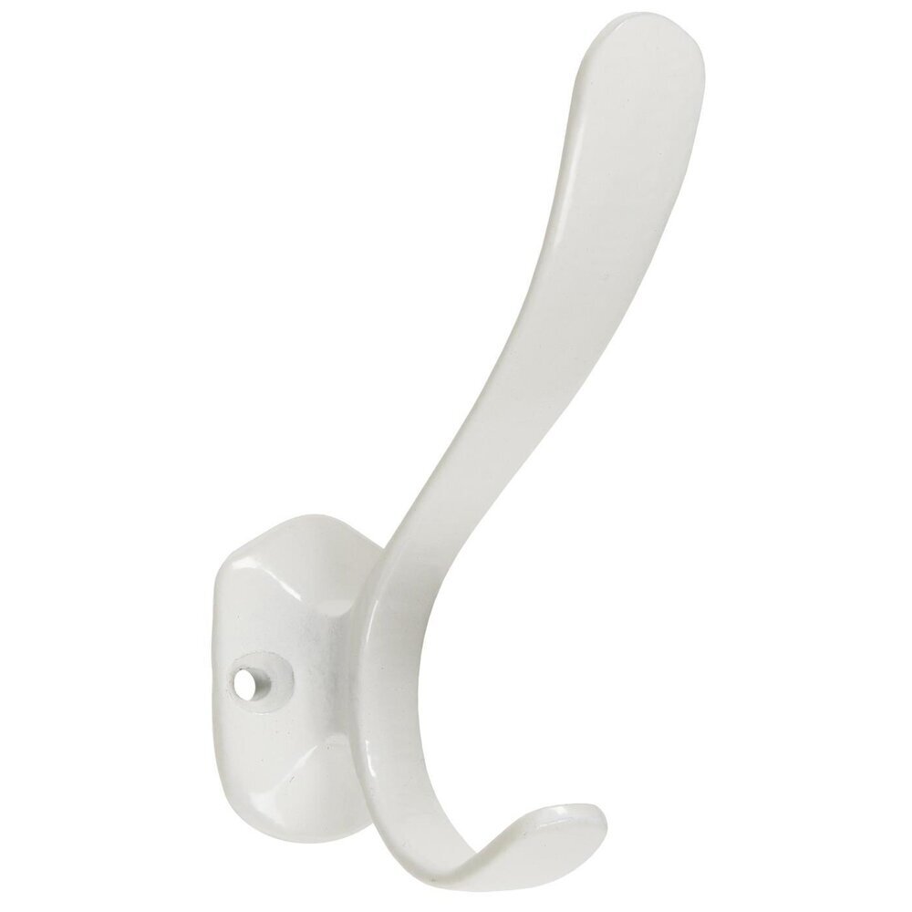 Wandhaken aus Metall doppelt, weiss 