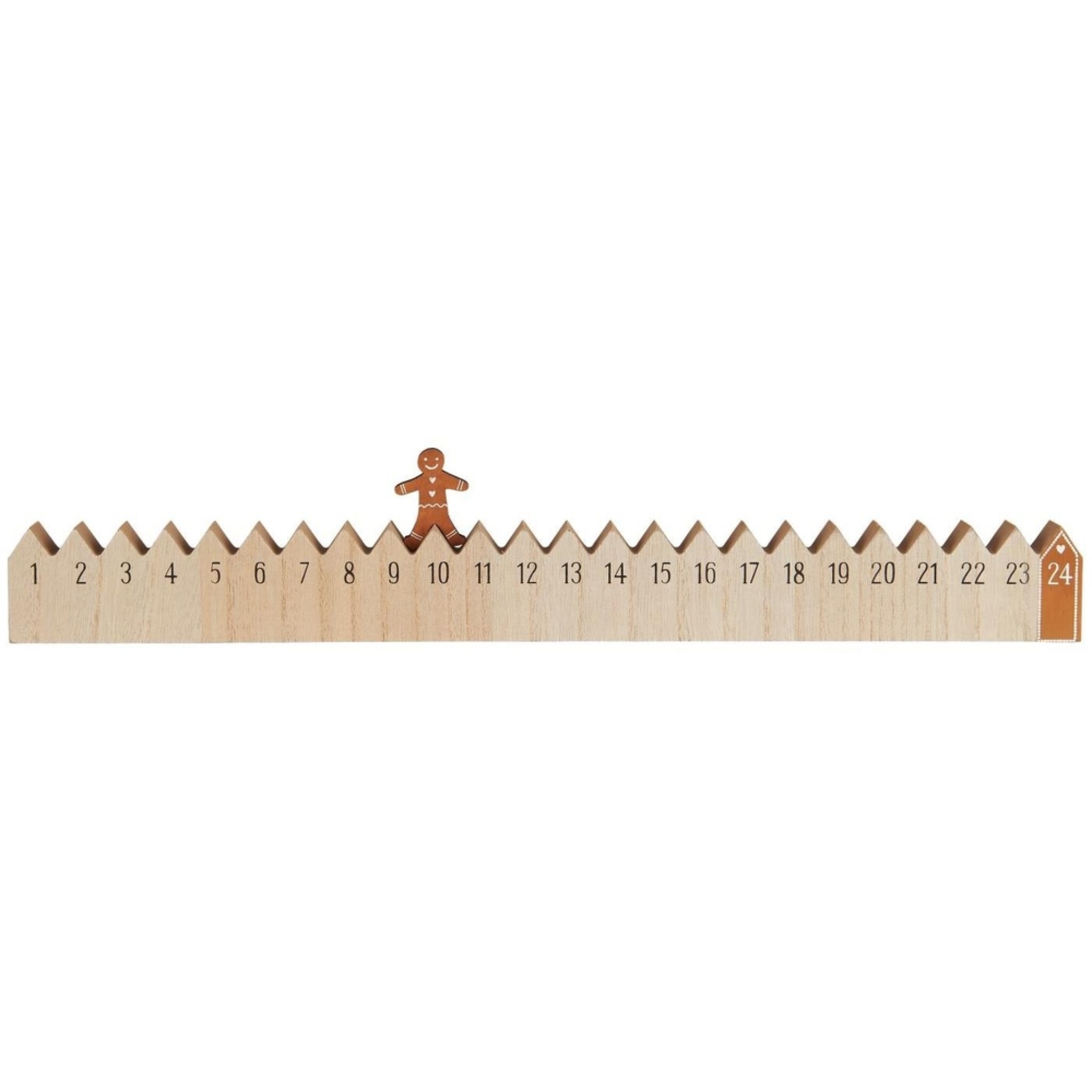 Weihnachtskalender 1-24 aus Holz, natur 