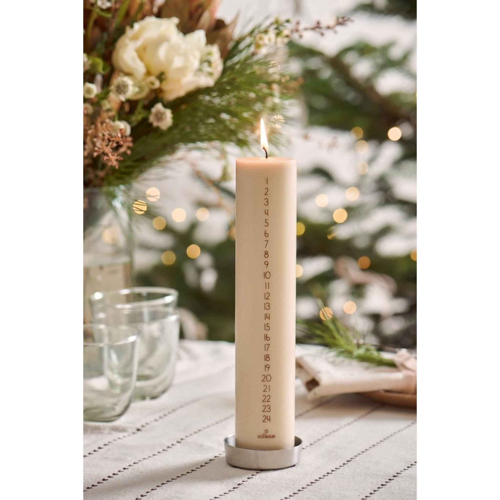 Weihnachtskerze Celia 1-24 Graunatur