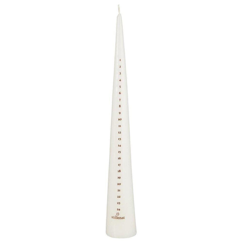 Weihnachtskerze 1-24 kegelförmig, weiss 