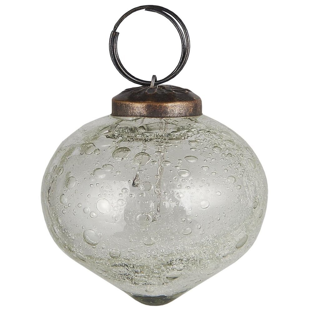 Weihnachtskugel bubbled Glas zwiebelförmig, klar Höhe 5.4, Ø 5.2 cm