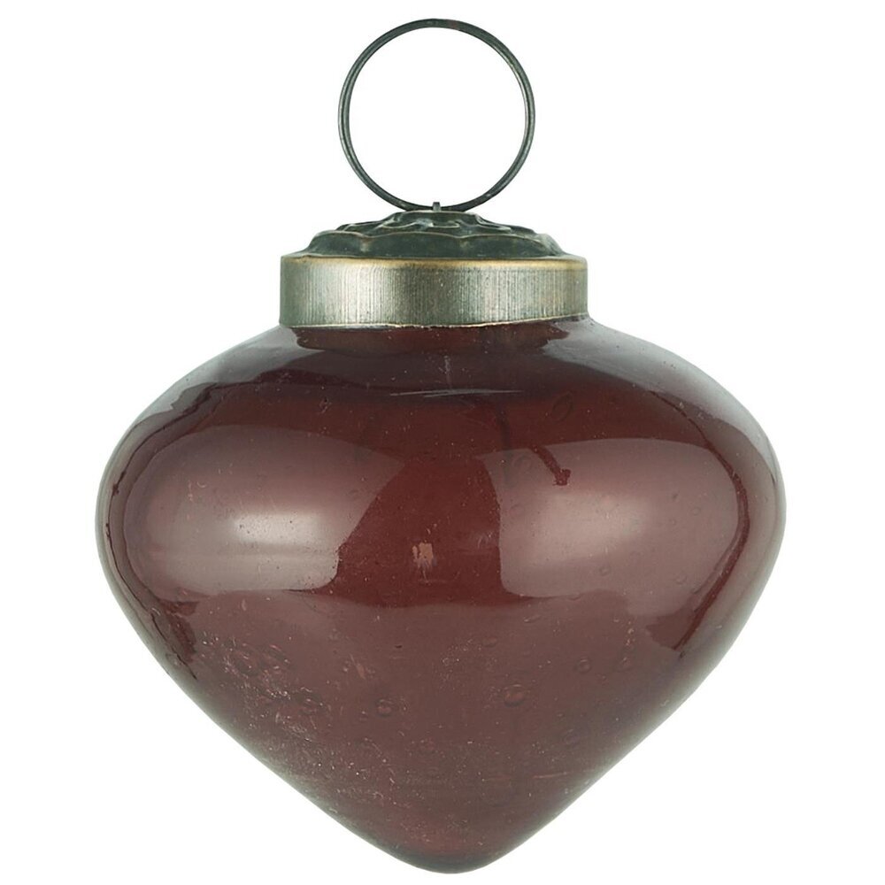 Weihnachtskugel bubbled Glas zwiebelförmig, coral almond Höhe 6, Ø 6.3 cm