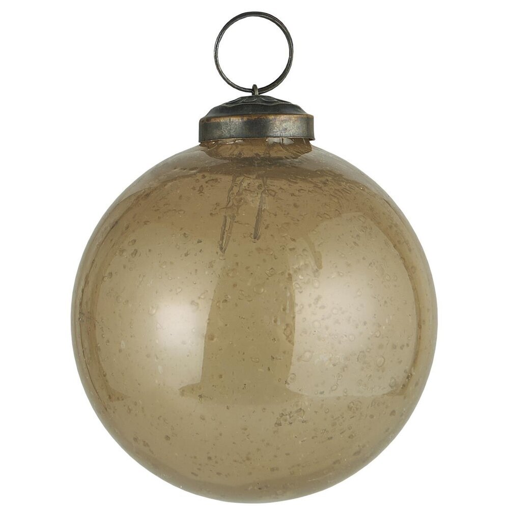 IB Laursen Weihnachtskugel Glas pebbled, honey Höhe 8.3, Ø 8 cm