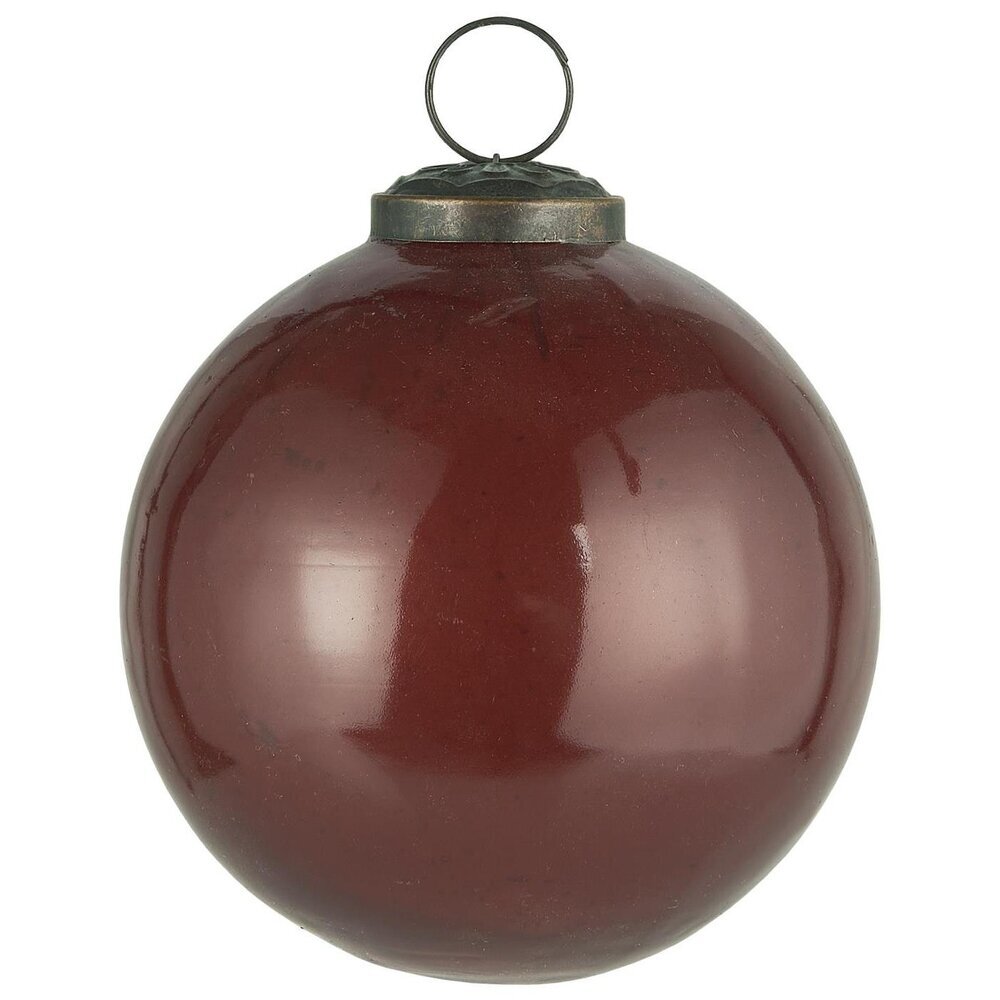 IB Laursen Weihnachtskugel Glas pebbled, coral almond Höhe 10.5, Ø 9.5 cm
