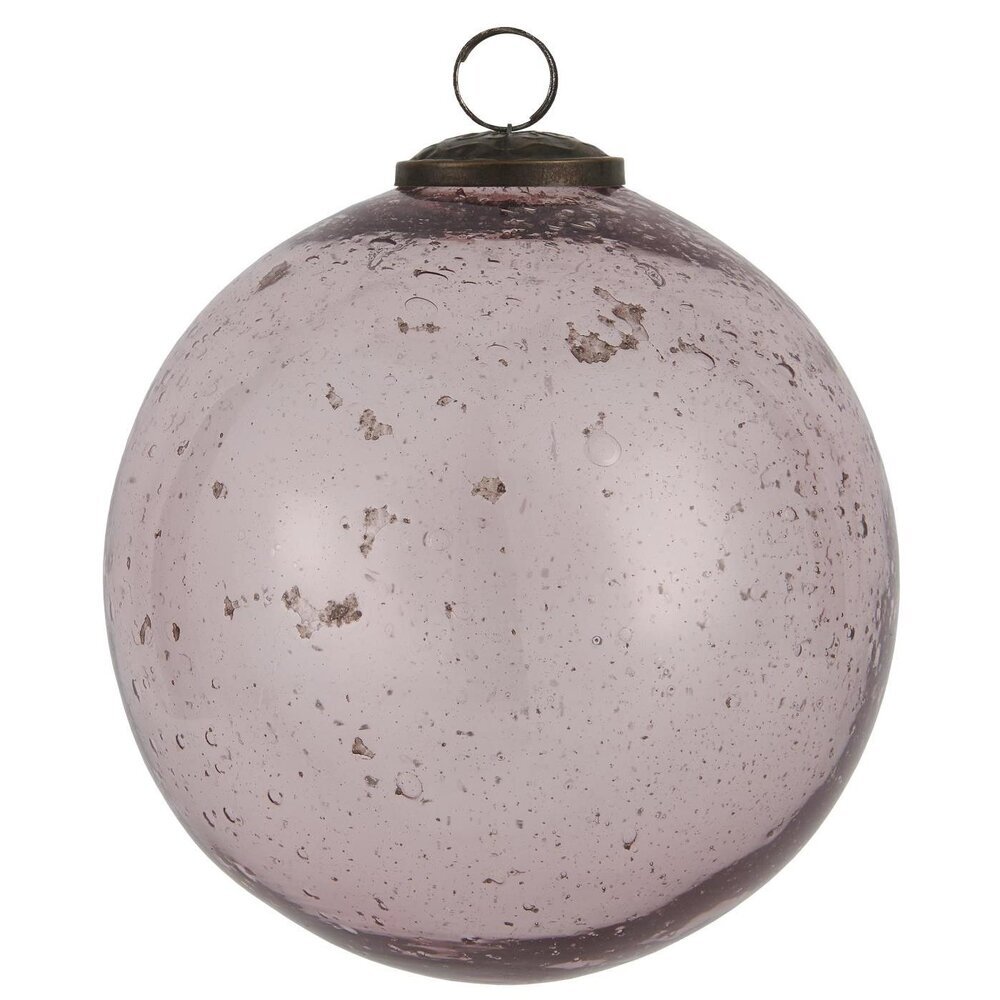 IB Laursen Weihnachtskugel Glas pebbled, rosa Höhe 15.2, Ø 13.4 cm