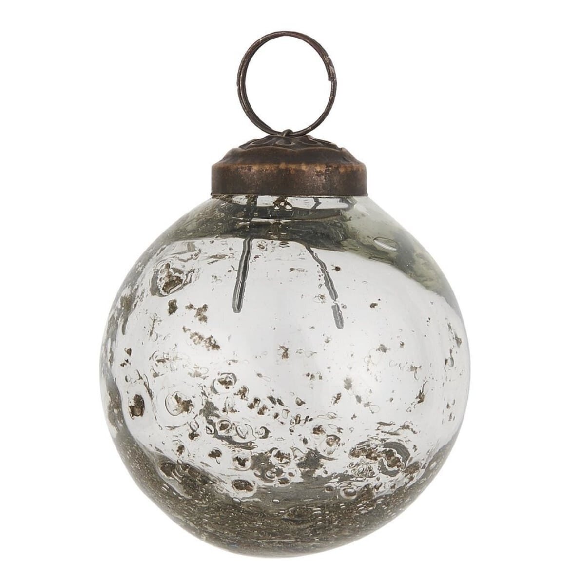 IB Laursen Weihnachtskugel Glas pebbled, farblos Höhe 6.5, Ø 5.8 cm