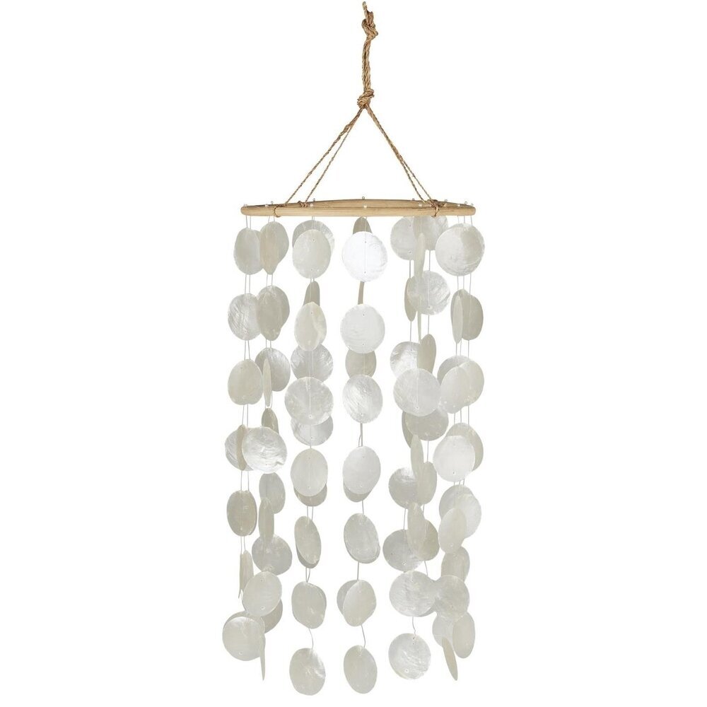 Windspiel mit Strandmuscheln, weiss Höhe 55, Ø 30 cm