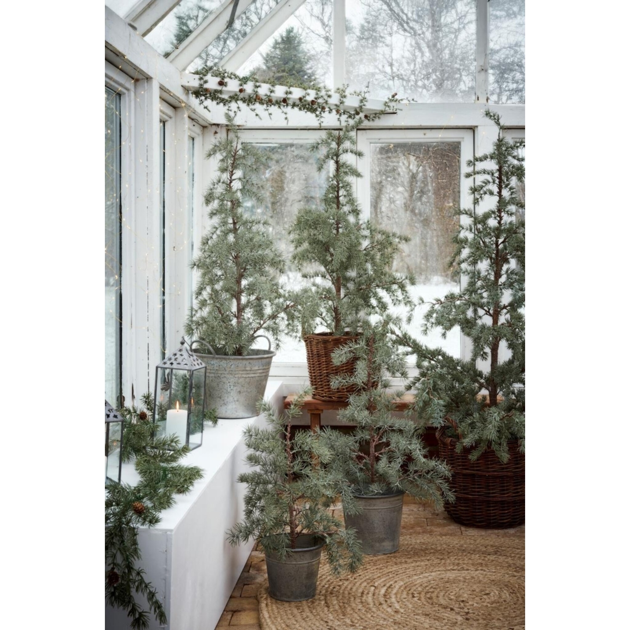 Künstlicher Zedernbaum im Topf, dunkelgrün 