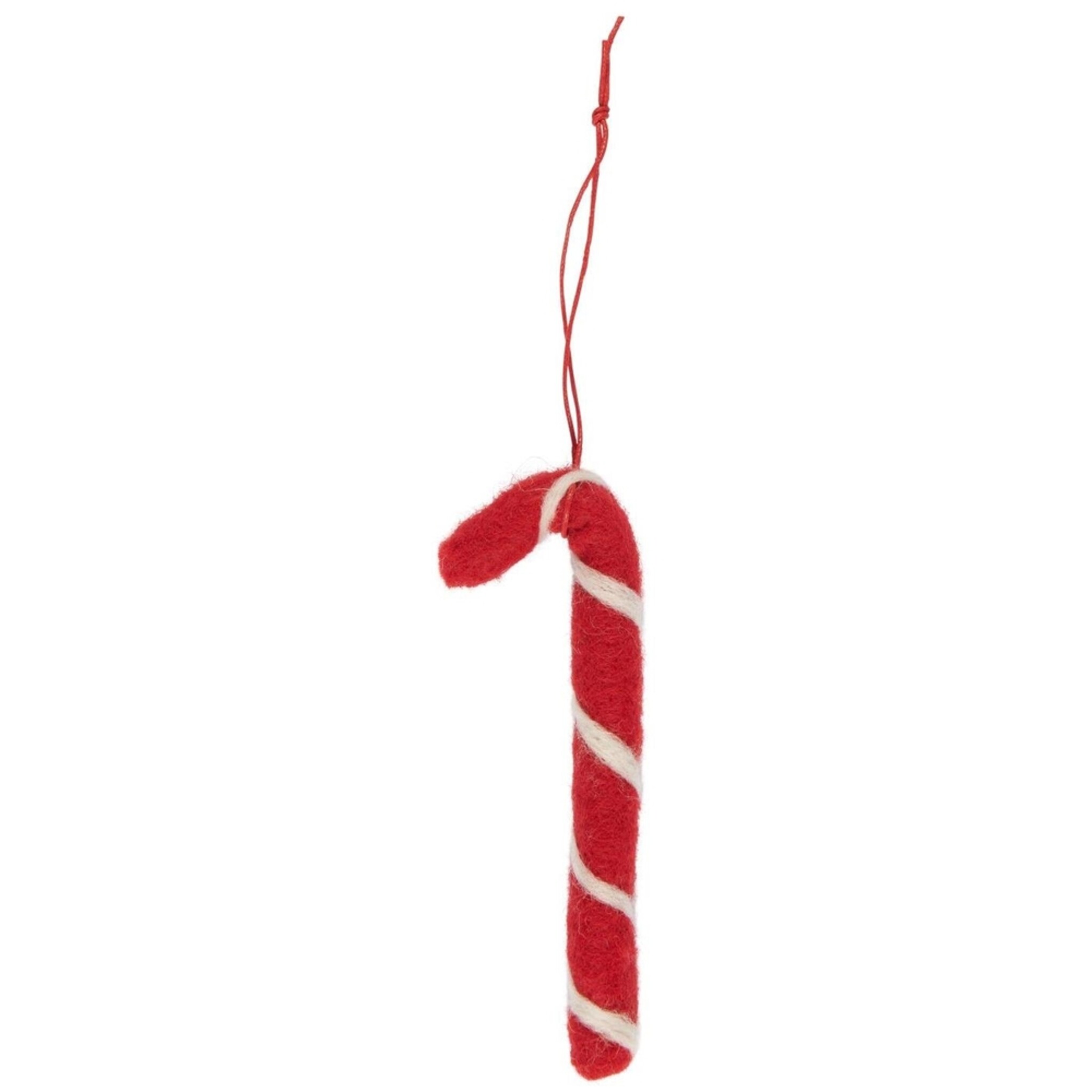 Zuckerstange Aufhänger aus Filz, rot 