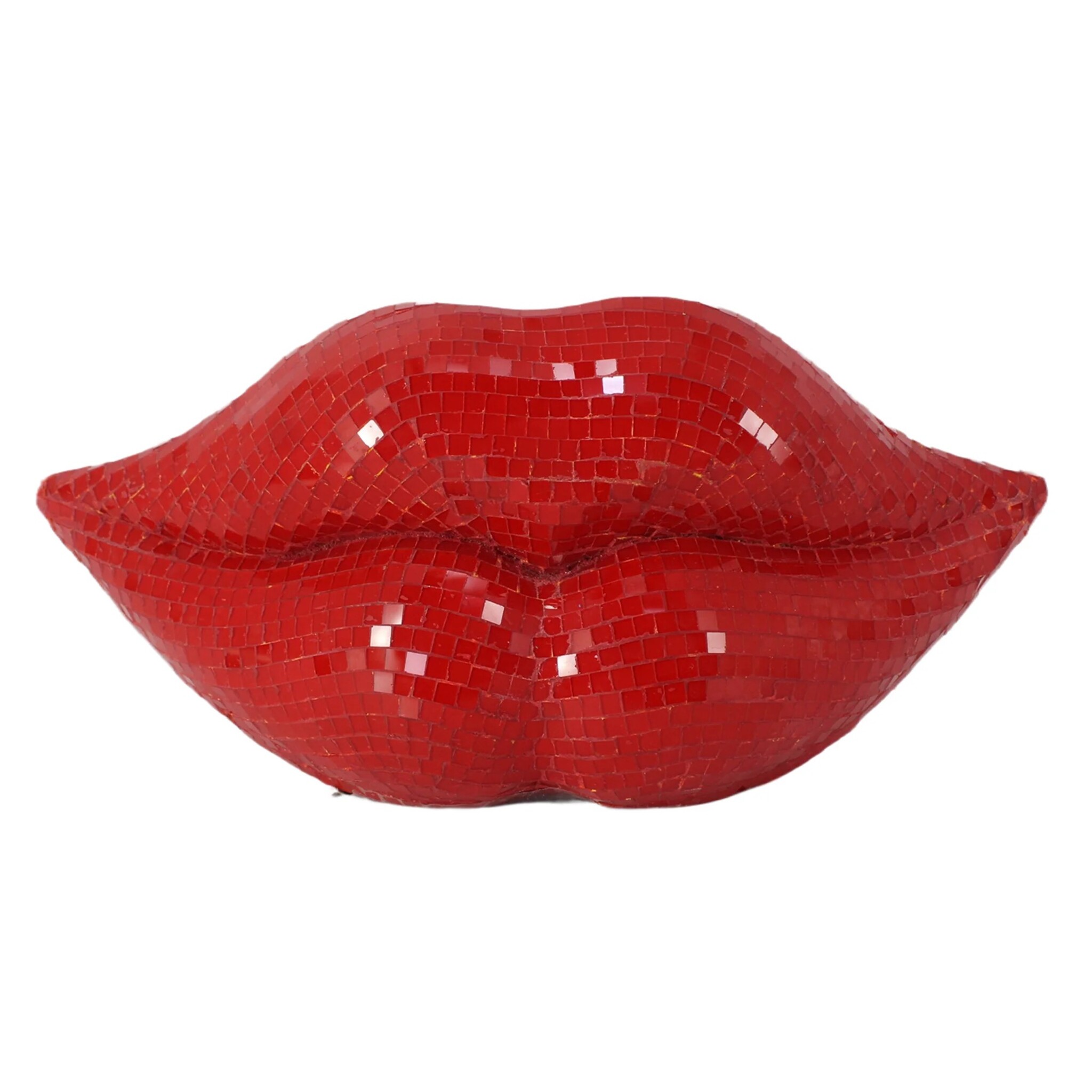 Dekoaufsteller Disco Lip: Rote 3D Mosaik Lippen, rot 