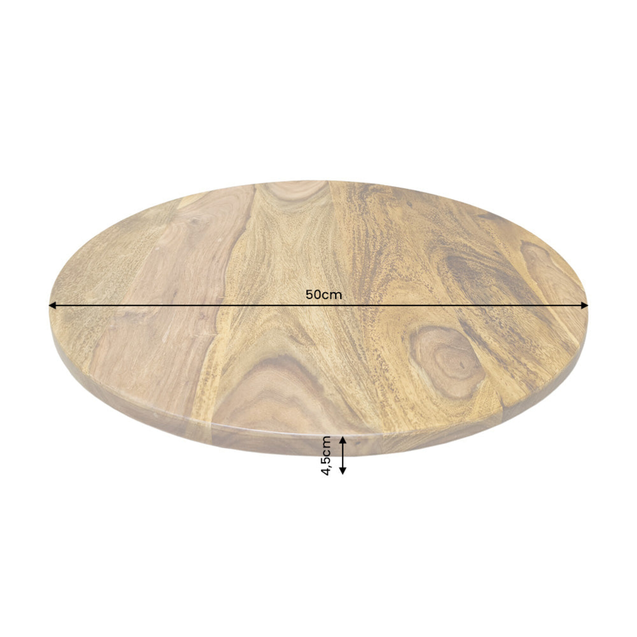 Drehteller MAKASSAR 50 cm 360° aus Holz, sheesam 