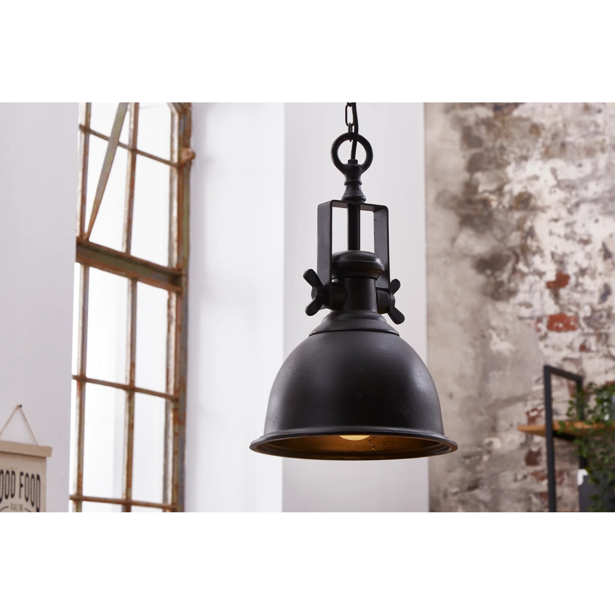 Pendelleuchte Industrial Metall schwarz Industriestil, schwarz 
