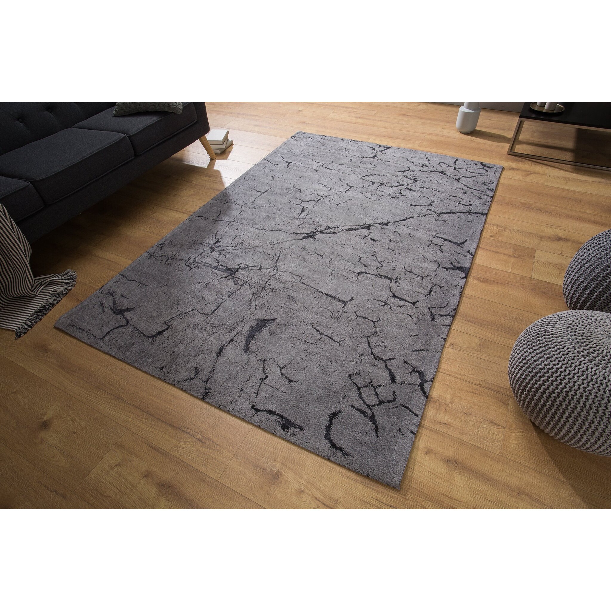 Teppich aus Baumwolle Fragments 240x160cm grau, grau 