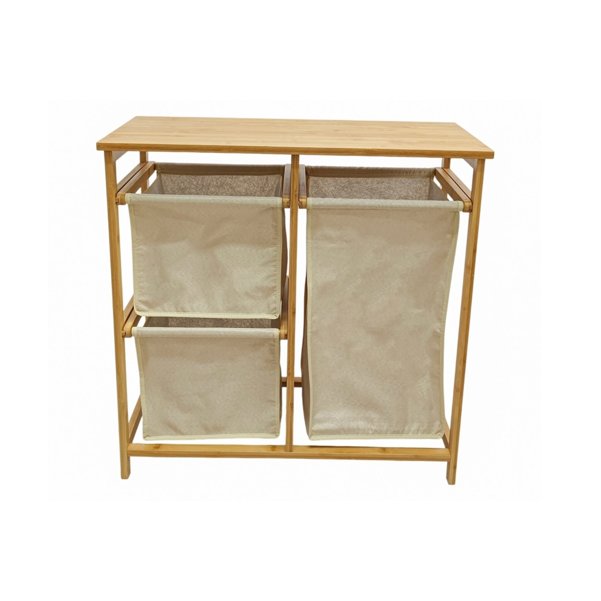 Wäschekorb LAGOON SPA 70cm Bambus mit 3 Wäschesäcken, beige 