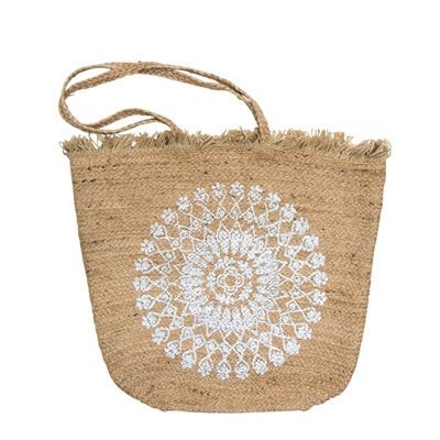 Jutetasche mit Print, natur 