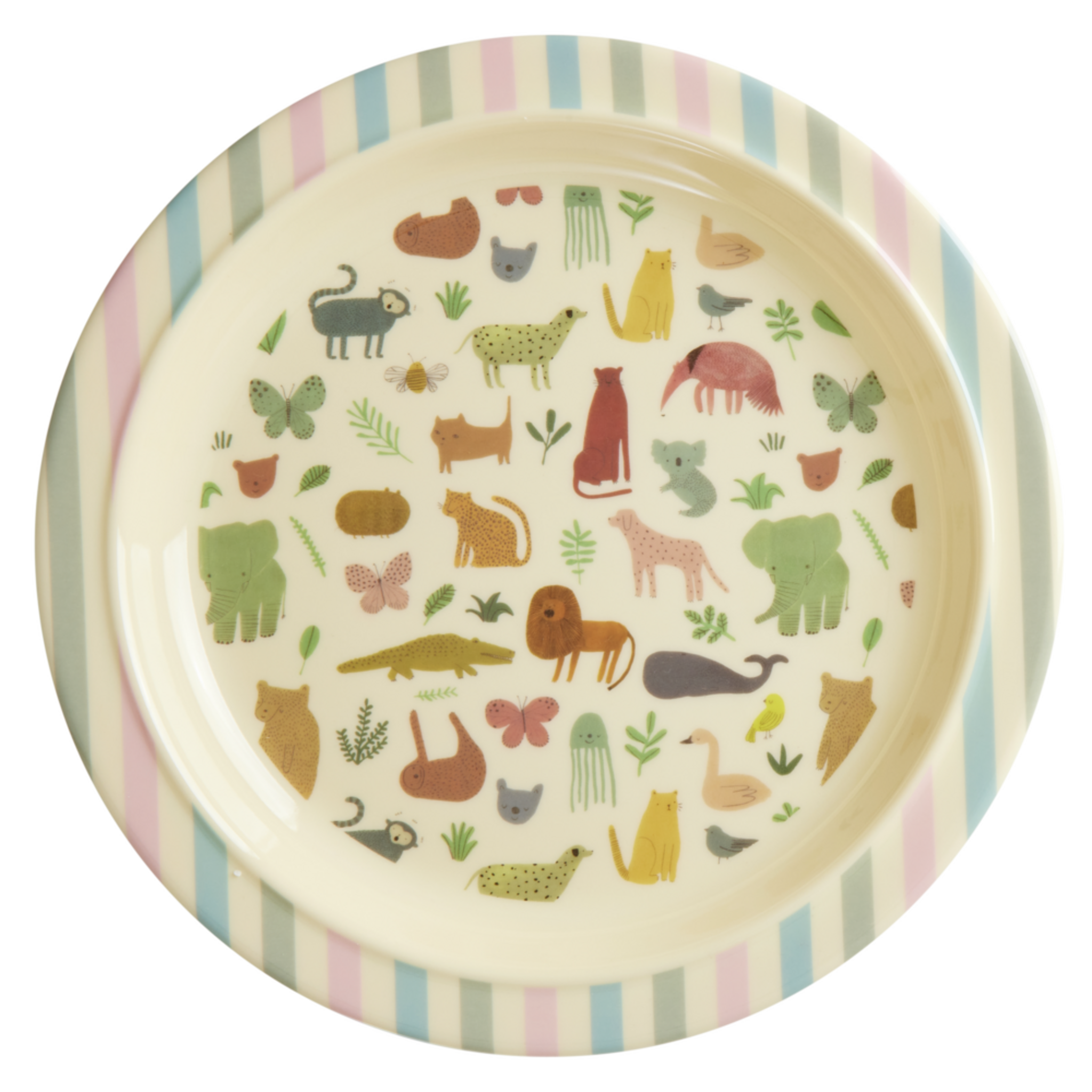 Melamin Kinderteller Sweet Jungle Print, creme 