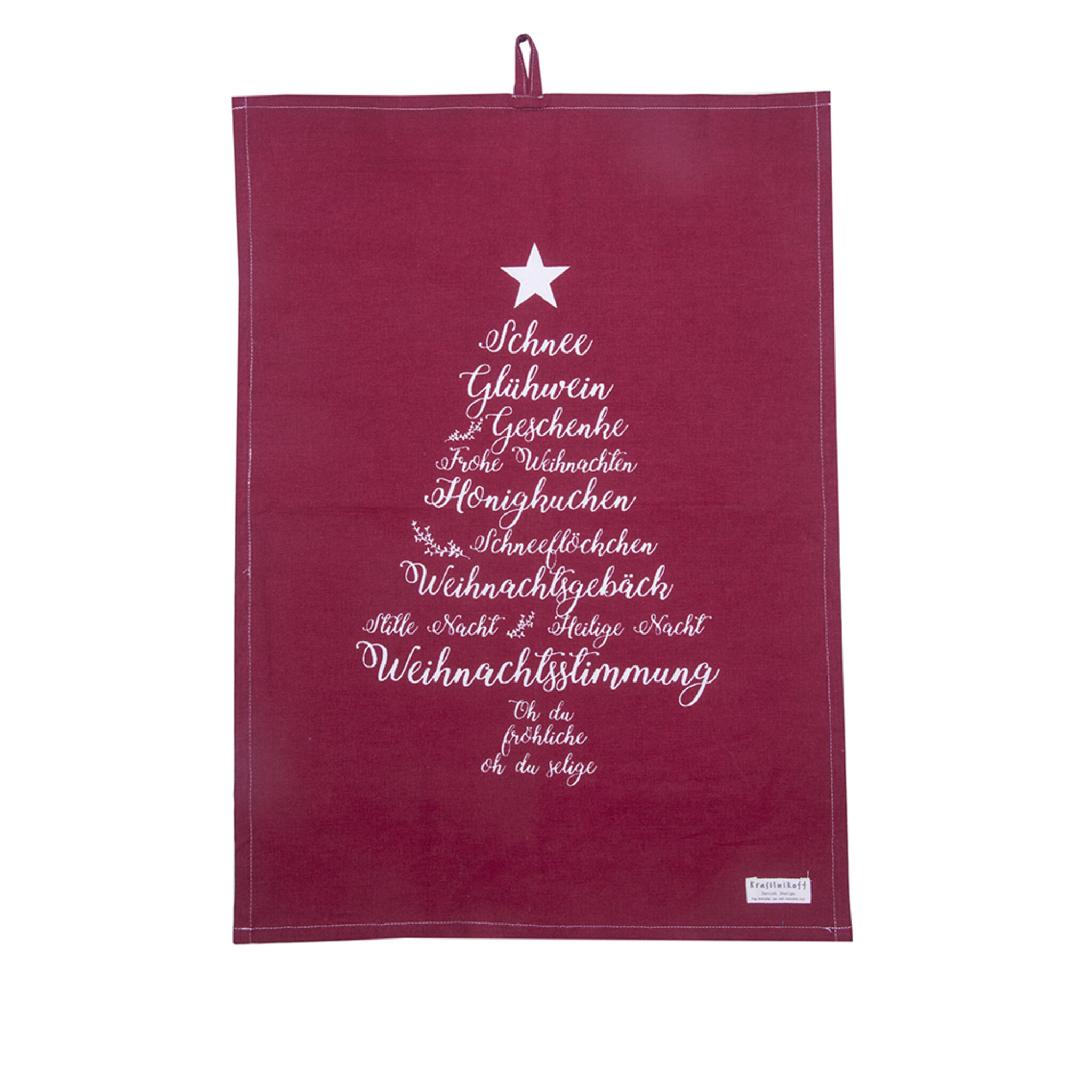 Geschirrhandtuch Christmas Words, rot 