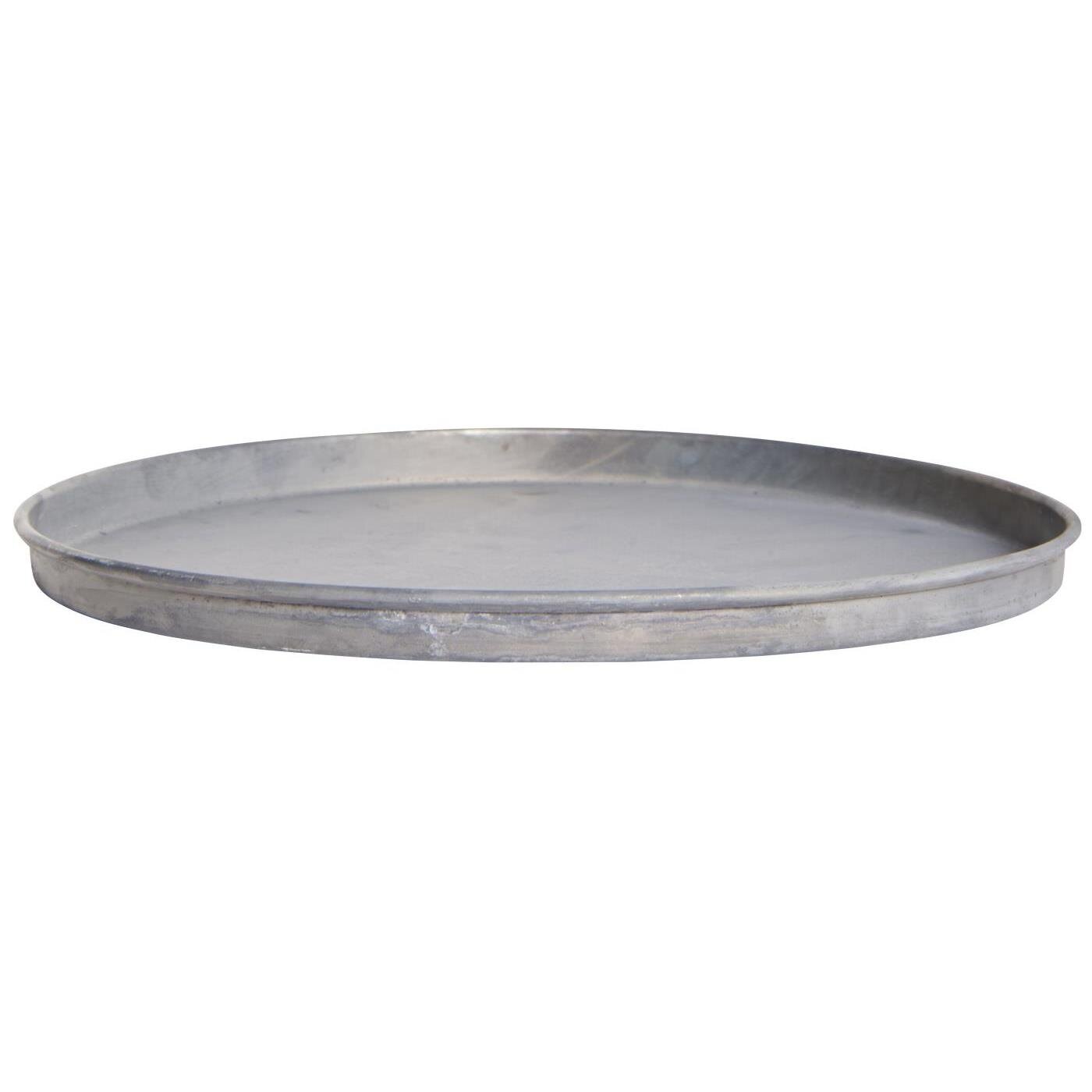 Kerzentablett aus Metall mit Kante, grau Höhe 1.3, Ø 22 cm