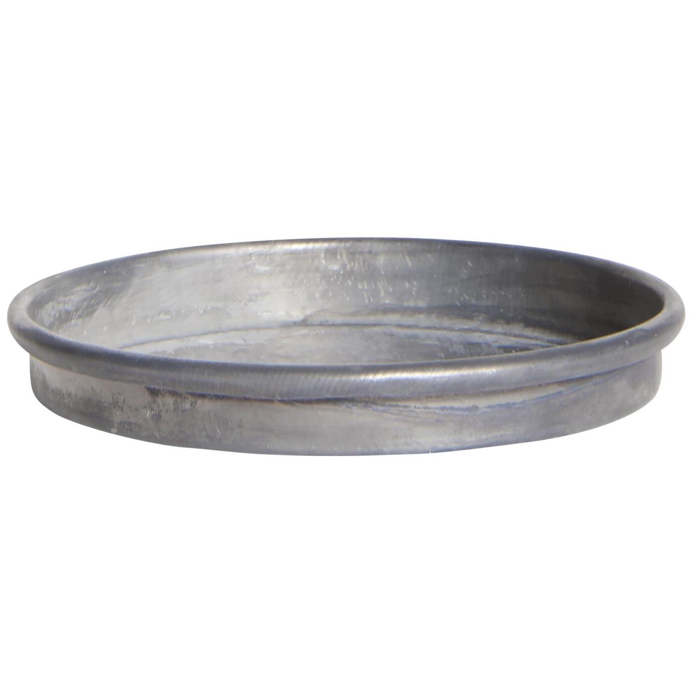 Kerzentablett aus Metall mit Kante, grau Höhe 1 cm, Ø 8 cm