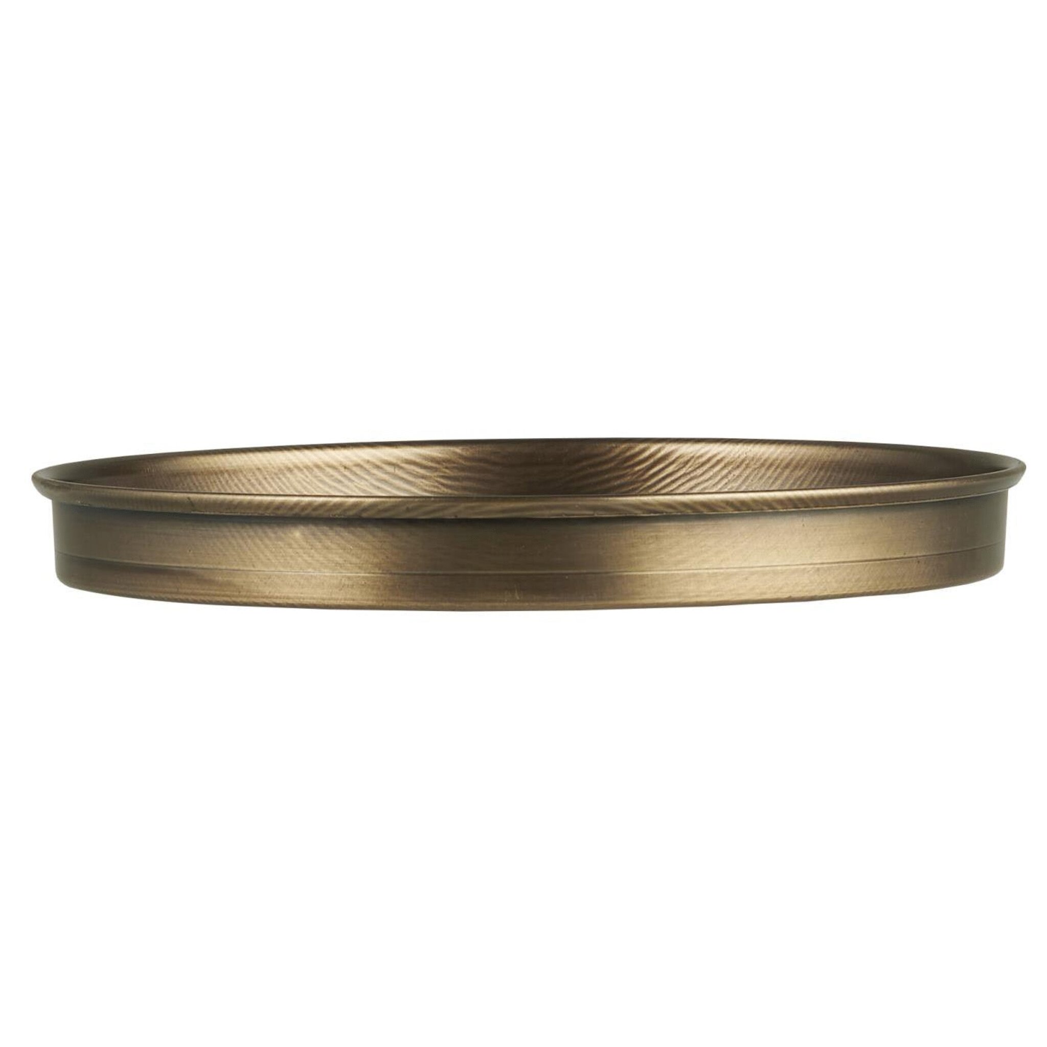 Kerzentablett aus Metall mit Kante, messing H1,5/ Ø13 cm