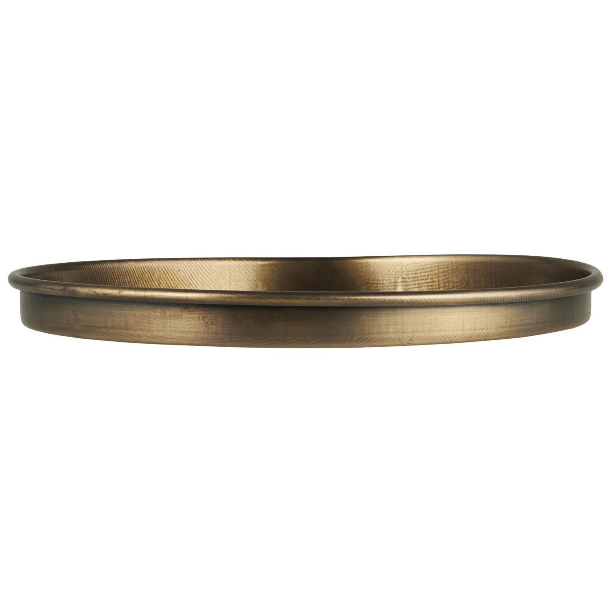 Kerzentablett aus Metall mit Kante, messing H1,5/ Ø16 cm