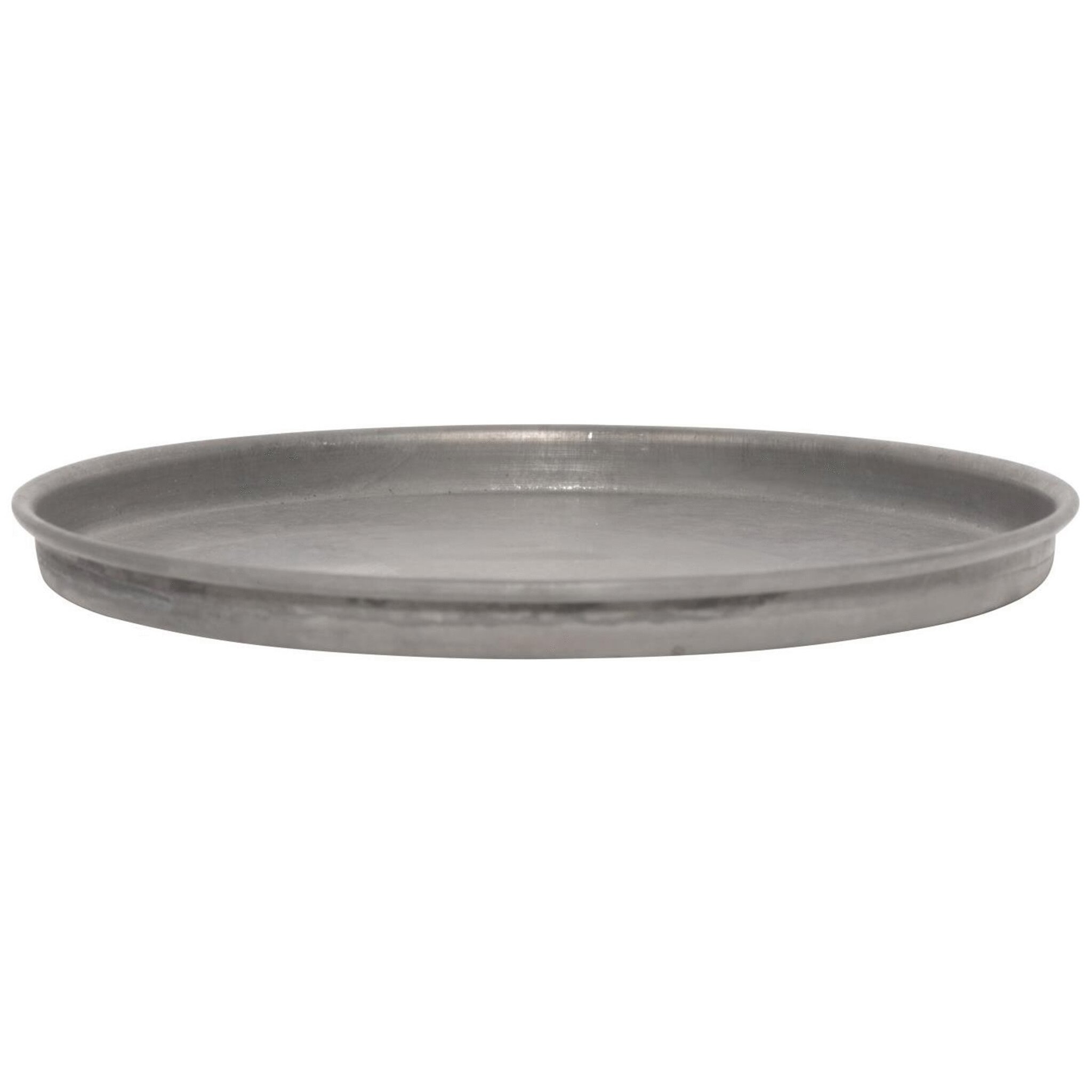 Kerzentablett aus Metall mit Kante, grau Höhe 1,5, Ø 19 cm