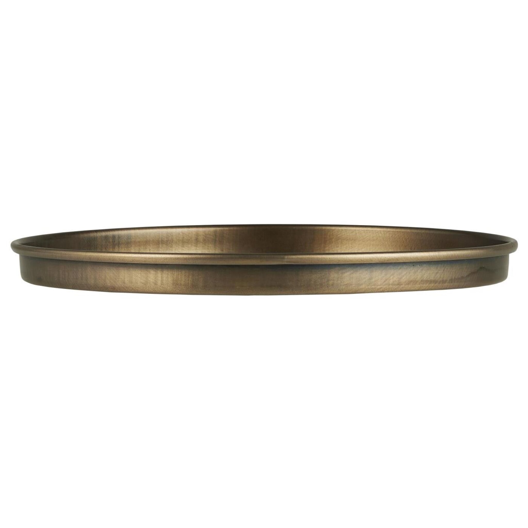 Kerzentablett aus Metall mit Kante, messing Höhe 1,5, Ø 19 cm