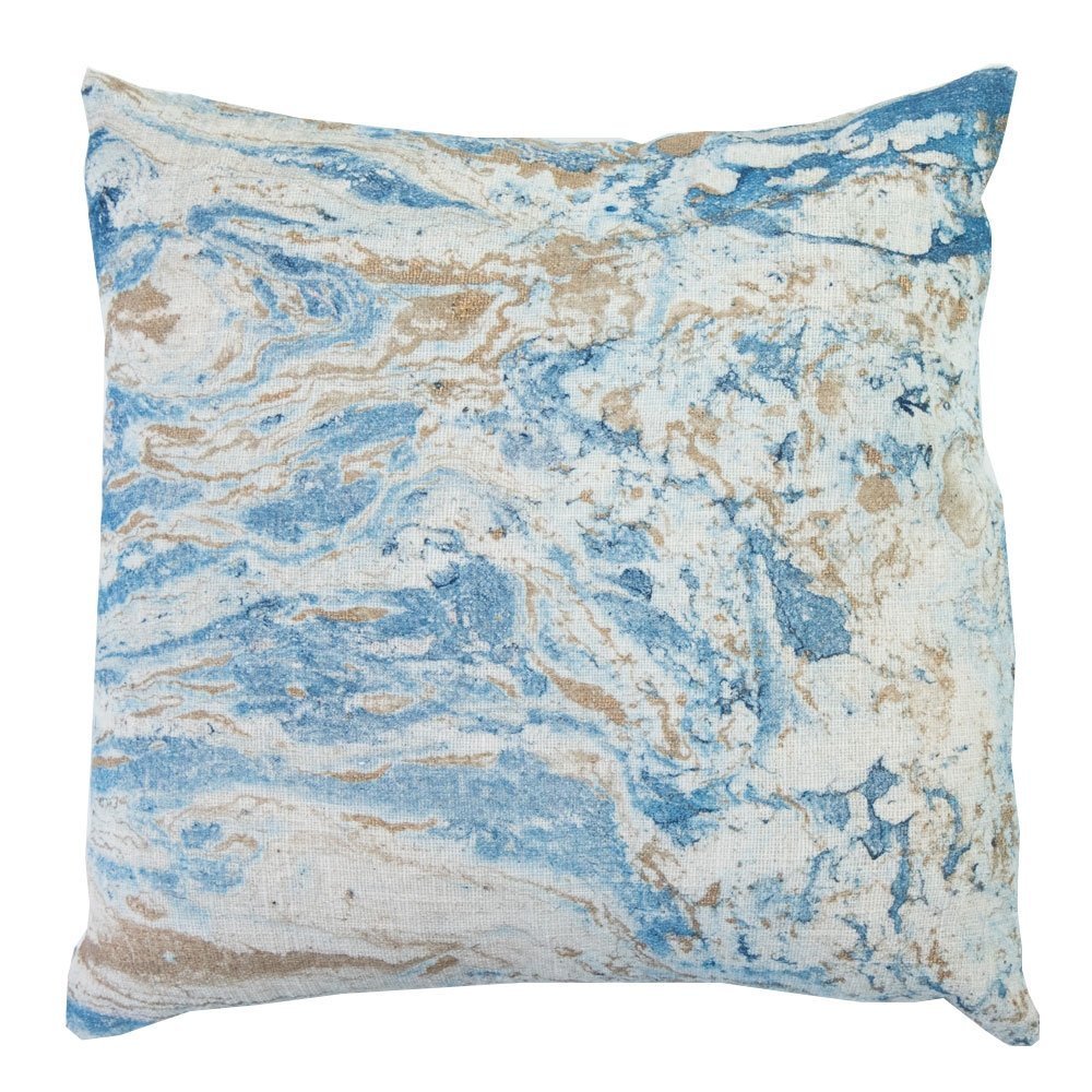 Kissenbezug Marble, blau 