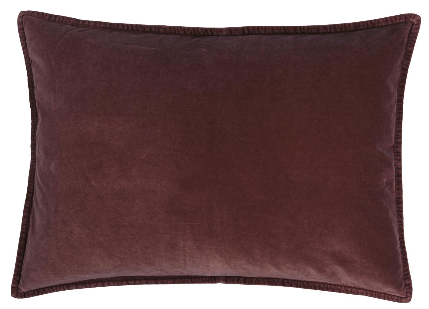 Kissenbezug Velour rechteckig, aubergine 