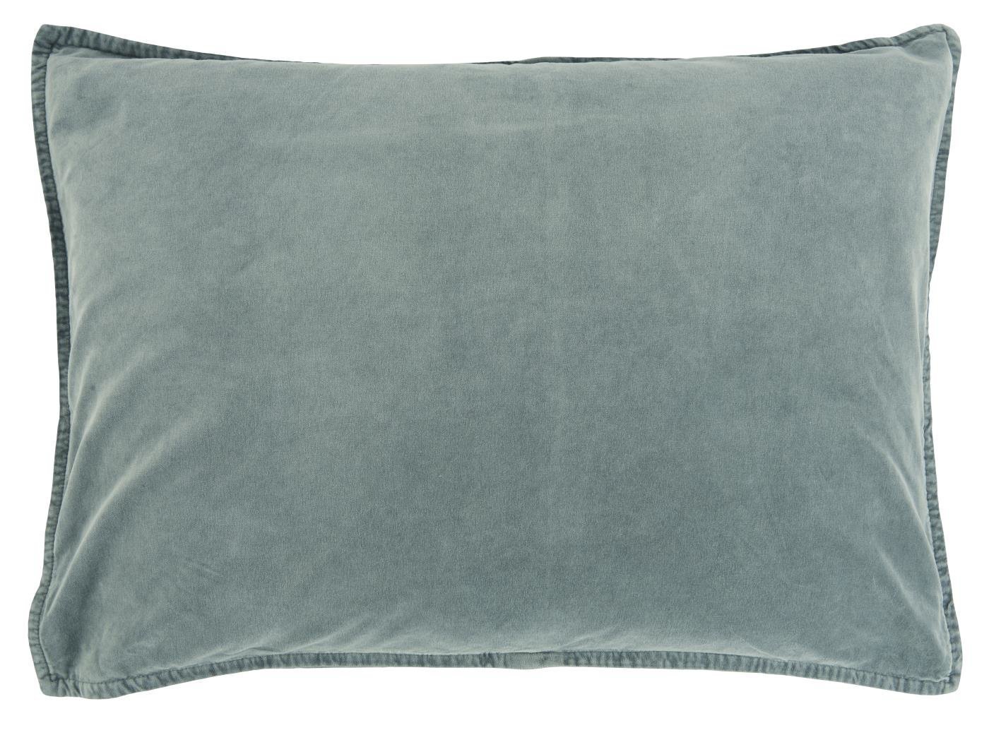 Kissenbezug Velour rechteckig, staubig blau 