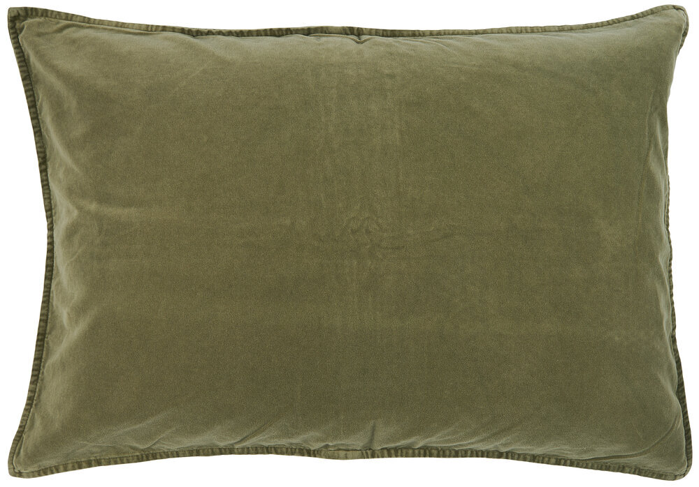 Kissenbezug Velour rechteckig, moosgrün 